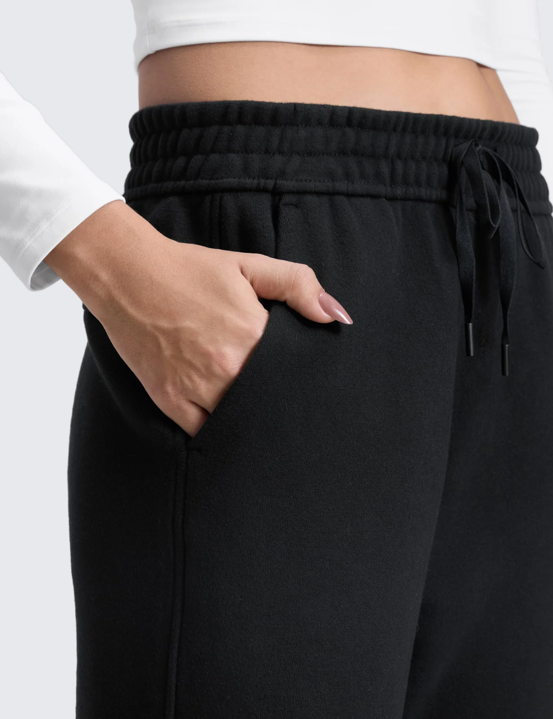 CRZ YOGA Damskie spodnie dresowe z podszewką z polaru bawełnianego, 30" z prostymi nogawkami swobodne codzienne spodnie dresowe dla kobiet