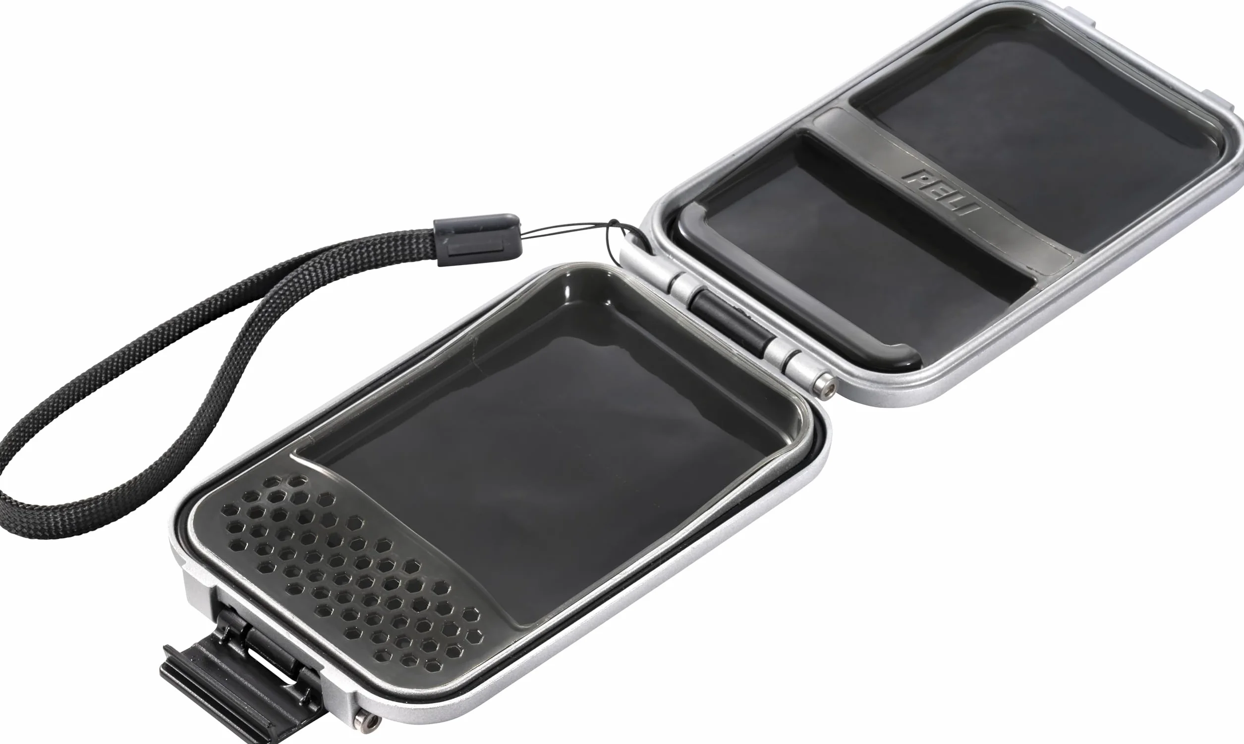 PELI Portfel z polem RF G5, anty-RFID, z ochroną przed hakowaniem i standardem wodoszczelności IP67, wyprodukowano w USA, Kolor: Srebrny