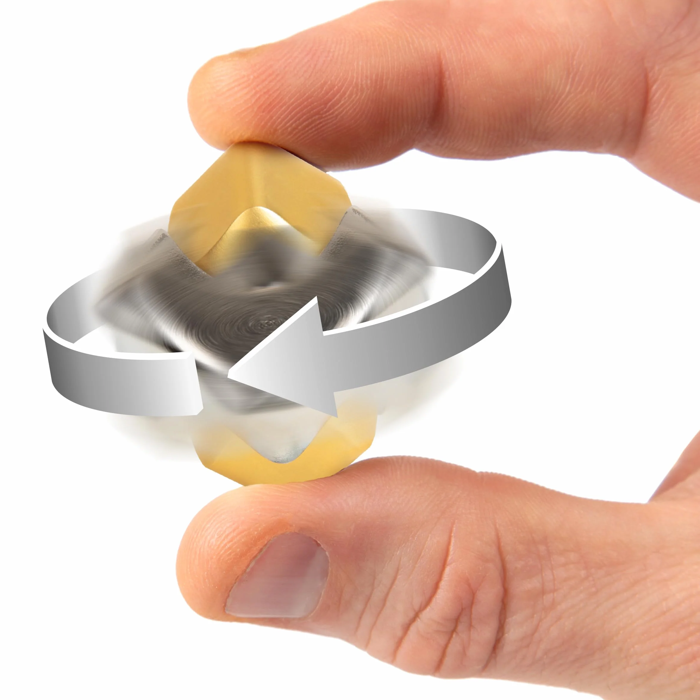 Anty Stress Fidget Spinner Metal Hand Spinner Zabawki biurowe Zabawki sensoryczne Przeciwstresowe dla dorosłych, antystresowe Dziecko Fidget Toy ADD ADD Autyzm - Srebrny/Złoty