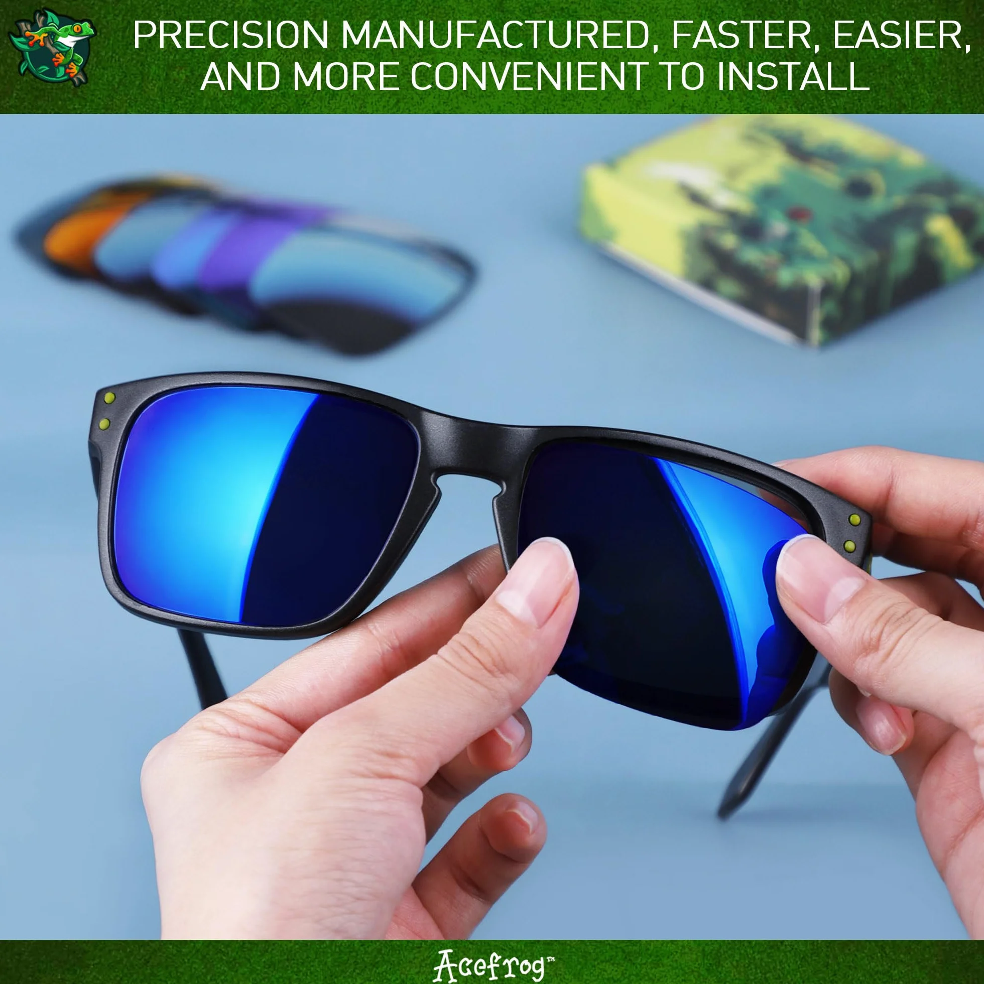 Acefrog 4 pary spolaryzowanych soczewek zamiennych do okularów przeciwsłonecznych Oakley Flak 2.0 XL OO9188, idealne dopasowanie, odporne na pęknięcia, zarysowania, opakowanie wartościowe,