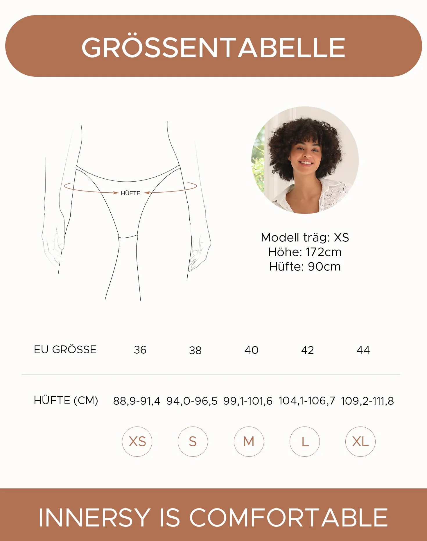 INNERSY Majtki damskie bawełniane slipy z wysoką nogawką, hipsterska bielizna damska, majtki sportowe, 6 sztuk