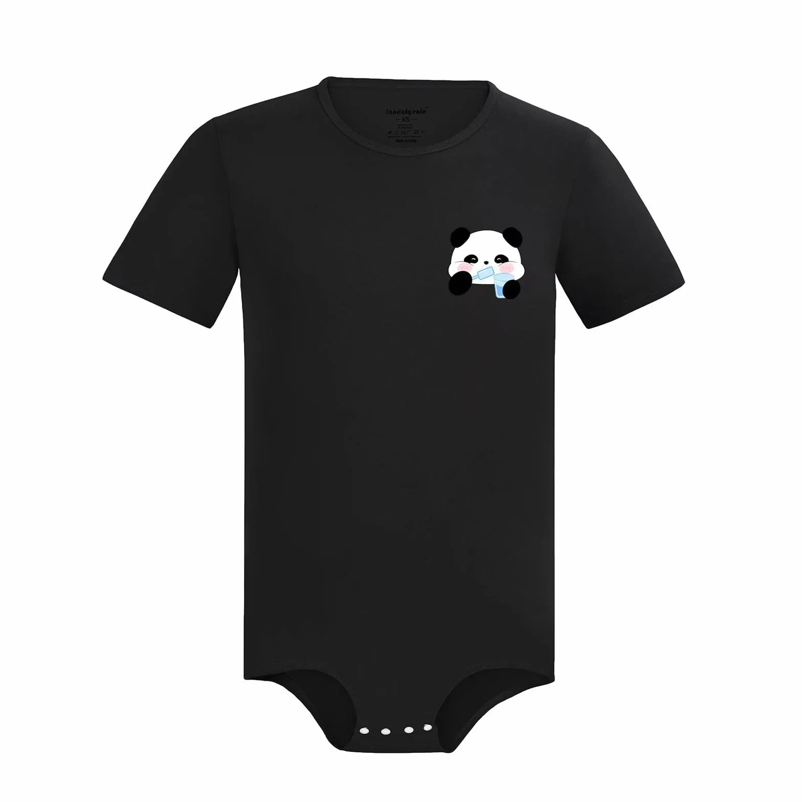 Landofgenie Body Męski Bodysuit dla Dorosłych Piżama z Guzikami Snap w Kroczu Krótki Rękaw Drukowany Onesie