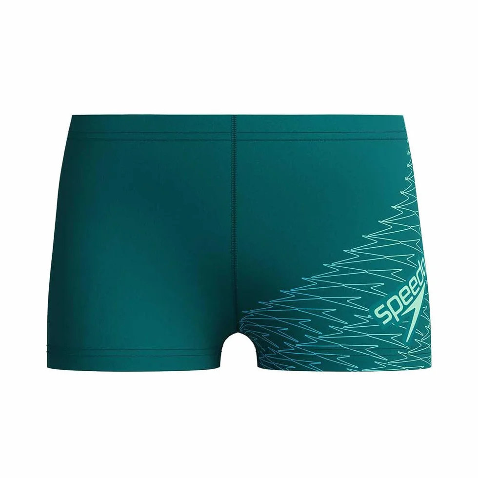 Speedo Chłopięca Medley Logo Aquashort, Głęboki Szmaragd/Lucerna Zielona, 11-12 lat