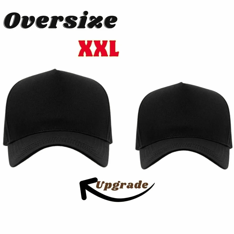 YAMEE Czapka bejsbolowa męska, duża głowa, High Crown, czapka bejsbolowa XXL, damska bawełna, szeroki brom, oddychająca, regulowana