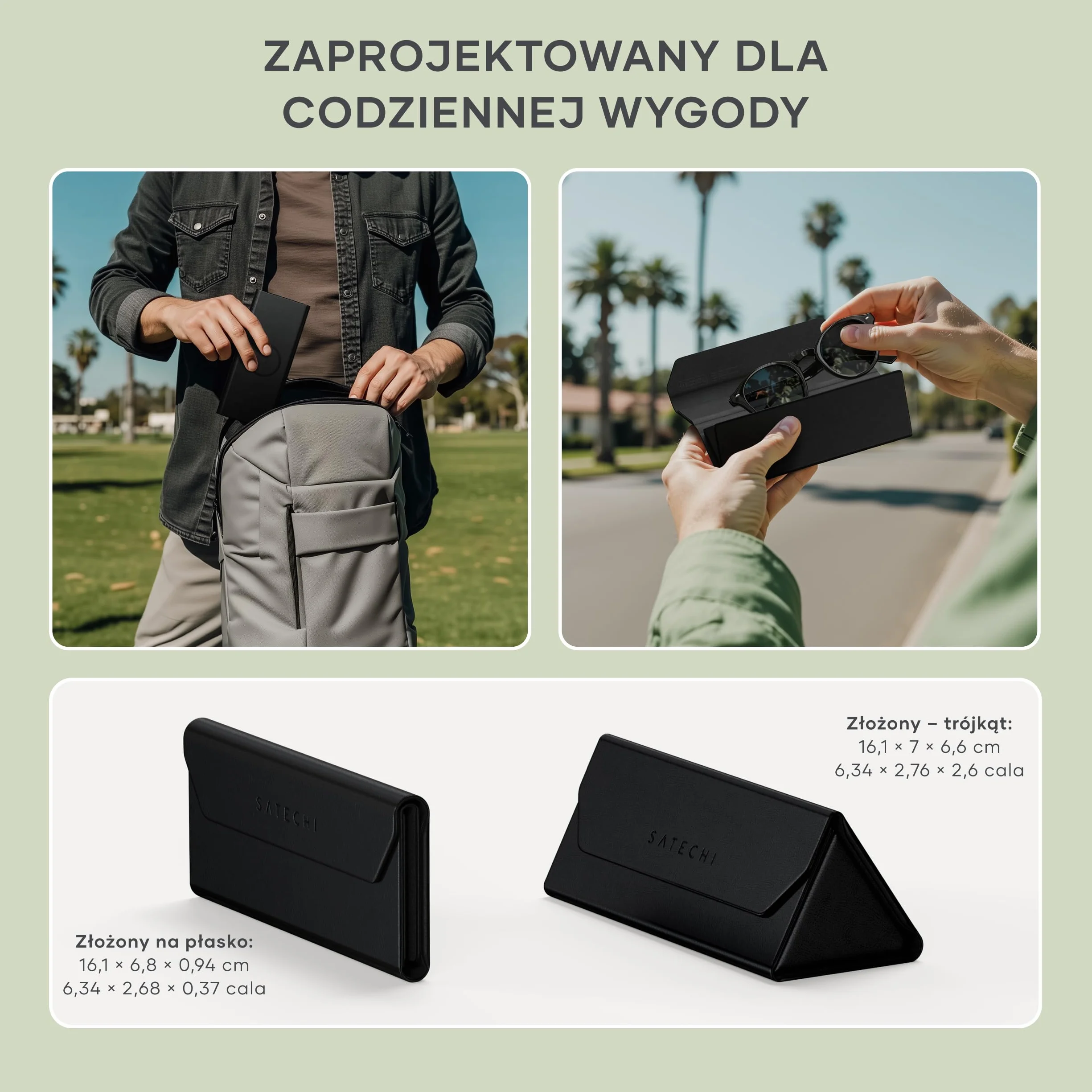 SATECHI FindAll Etui na Inteligentne Okulary Kompatybilne Z Aplikacją Apple Find My, Składane I Przenośne, Ładowane Bezprzewodowo, Z Alarmem Dźwiękowym, Do Wszystkich Rodzajów Okularów