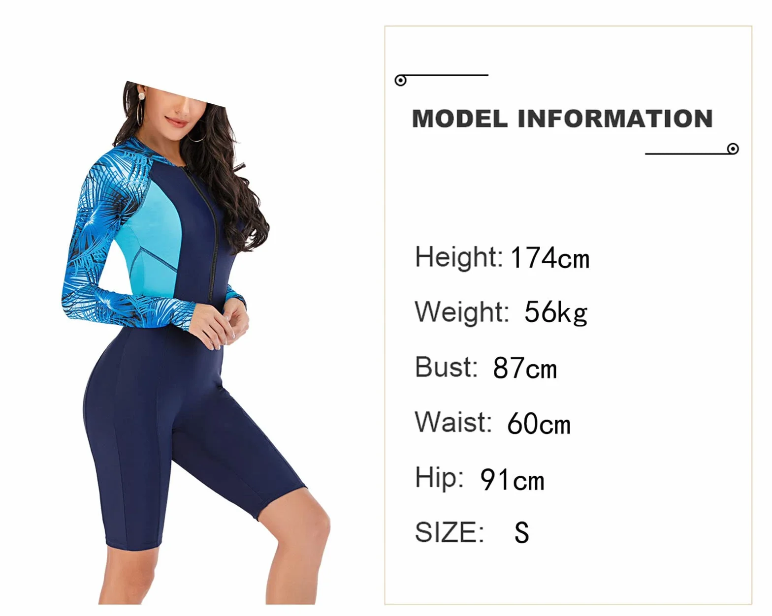 NJNJGO Damski jednoczęściowy strój kąpielowy Boyleg Rash Guard z długim rękawem UV UPF 50+, ochrona przed słońcem, surfingowy kombinezon kąpielowy