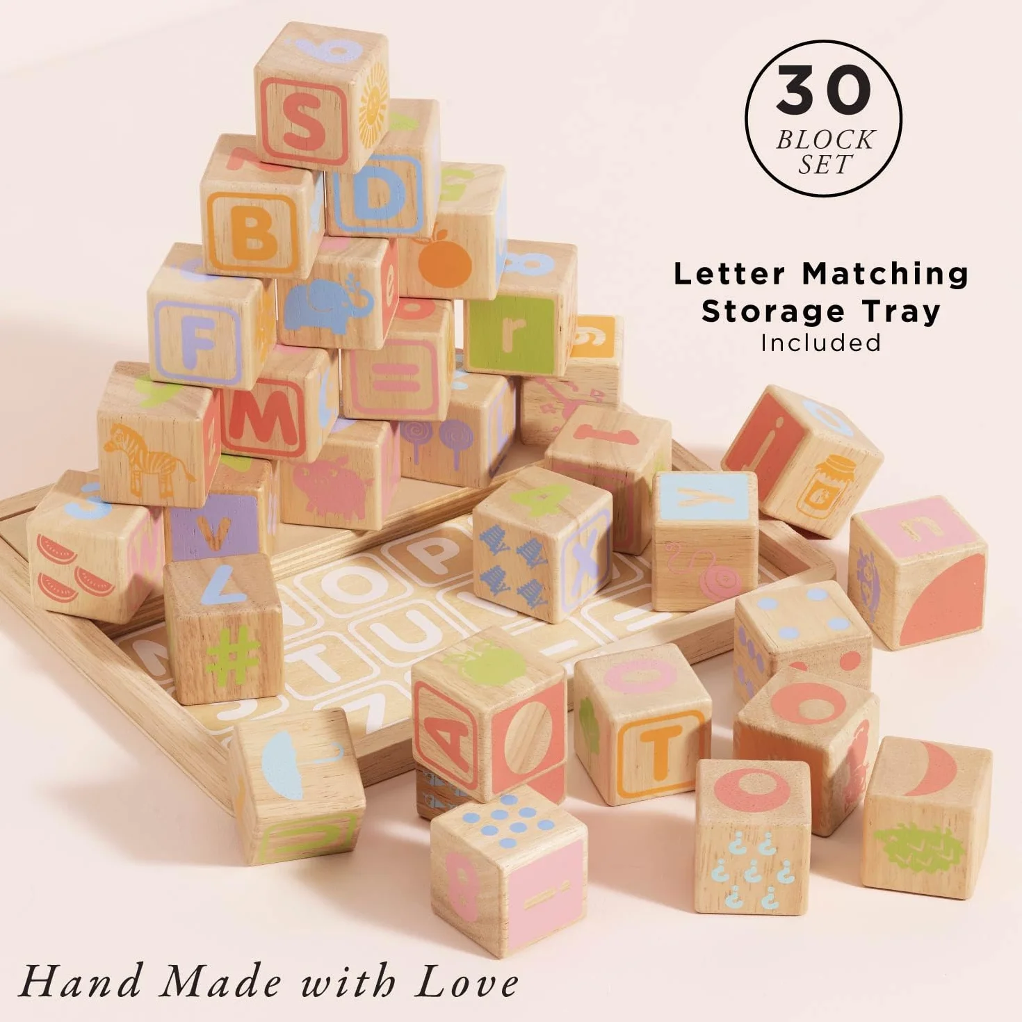 Le Toy Van - Petilou Wooden Educational ABC Wooden Blocks Toy For Toddlers And Babies, Suitable For A Boy Or Girl 1 Year Old +