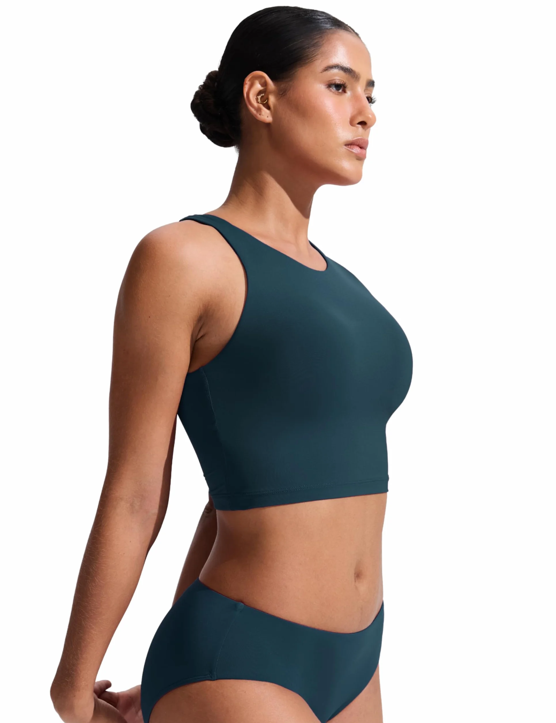 CRZ YOGA Damskie Racerback Bikini Topy Quick Dry Skromny Strój kąpielowy Top Sport Wyściełany garnitur kąpielowy