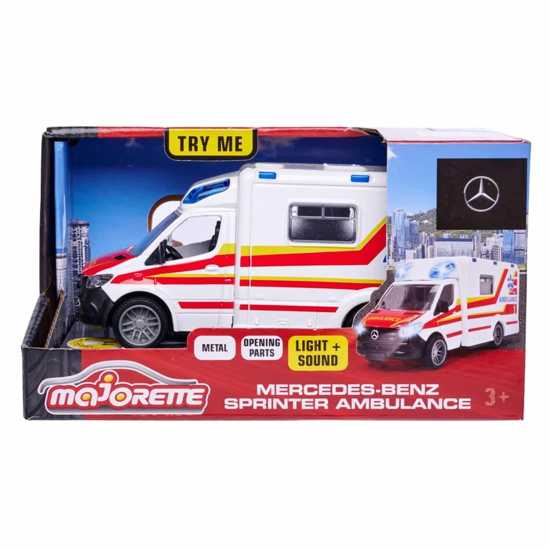 Majorette 213712001 Grand Series City Mercedes-Benz Sprinter Ambulance Die-Cast, jeden rozmiar