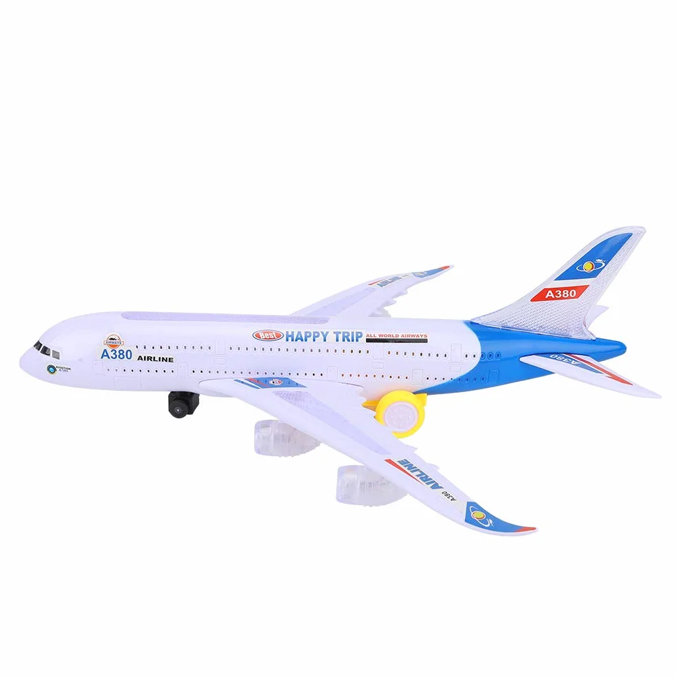 ZJchao Duży model samolotu elektrycznego A380 z dźwiękiem i światłem, zabawka dla dzieci do zabawy (model samolotu)
