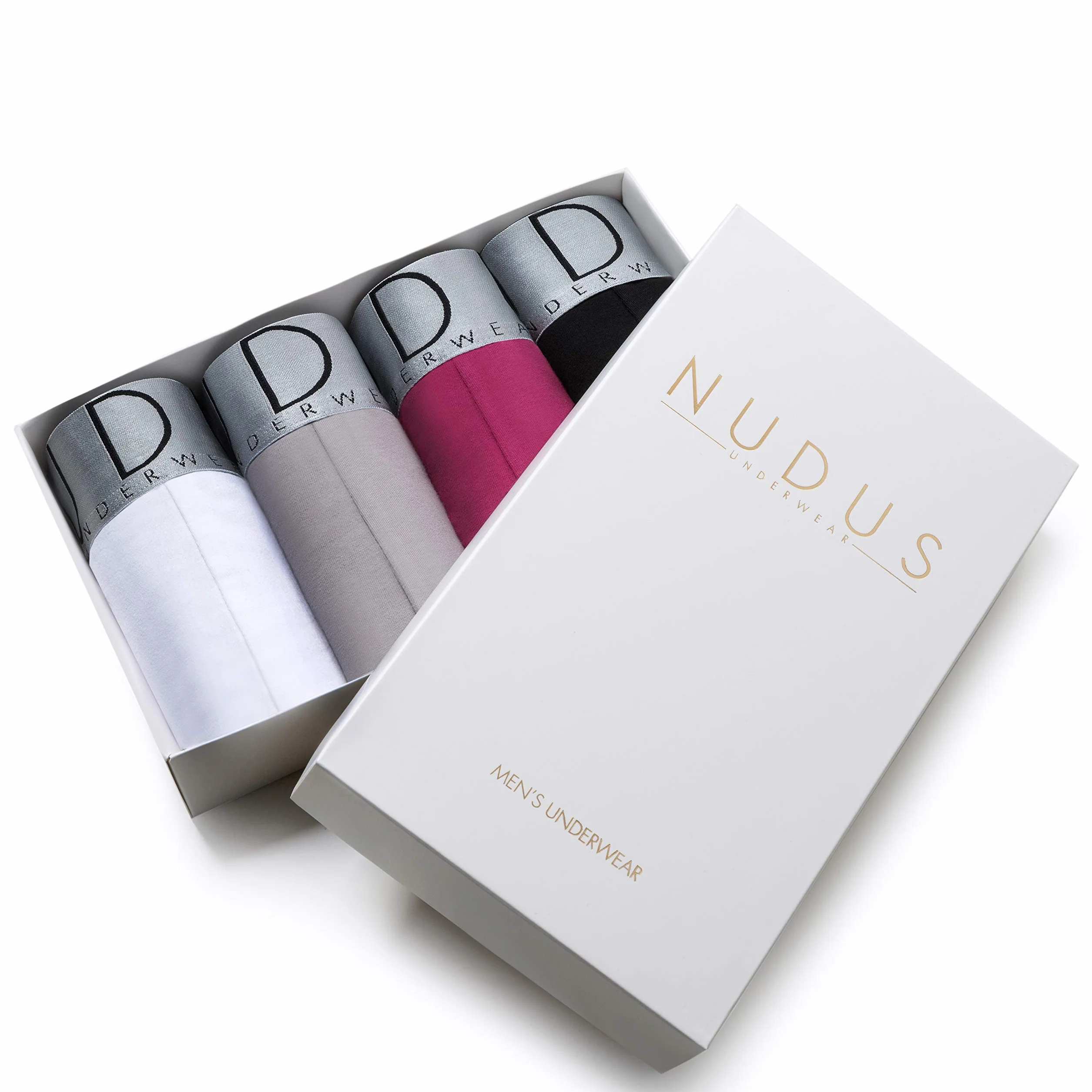 NUDUS Premium męska bielizna – 4-pak miękkiej bawełnianej bielizny dla mężczyzn, niskiego stanu, lekka i oddychająca