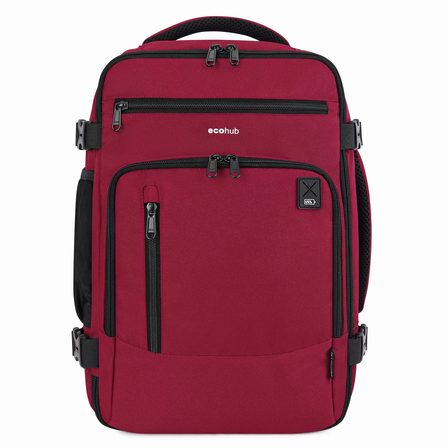 ECOHUB Ryanair Torba kabinowa 40x20x25 Plecak na bagaż podręczny Recyklingowany PET Eco Friendly Torba pod siedzenie 20L Patented(Czerwony)