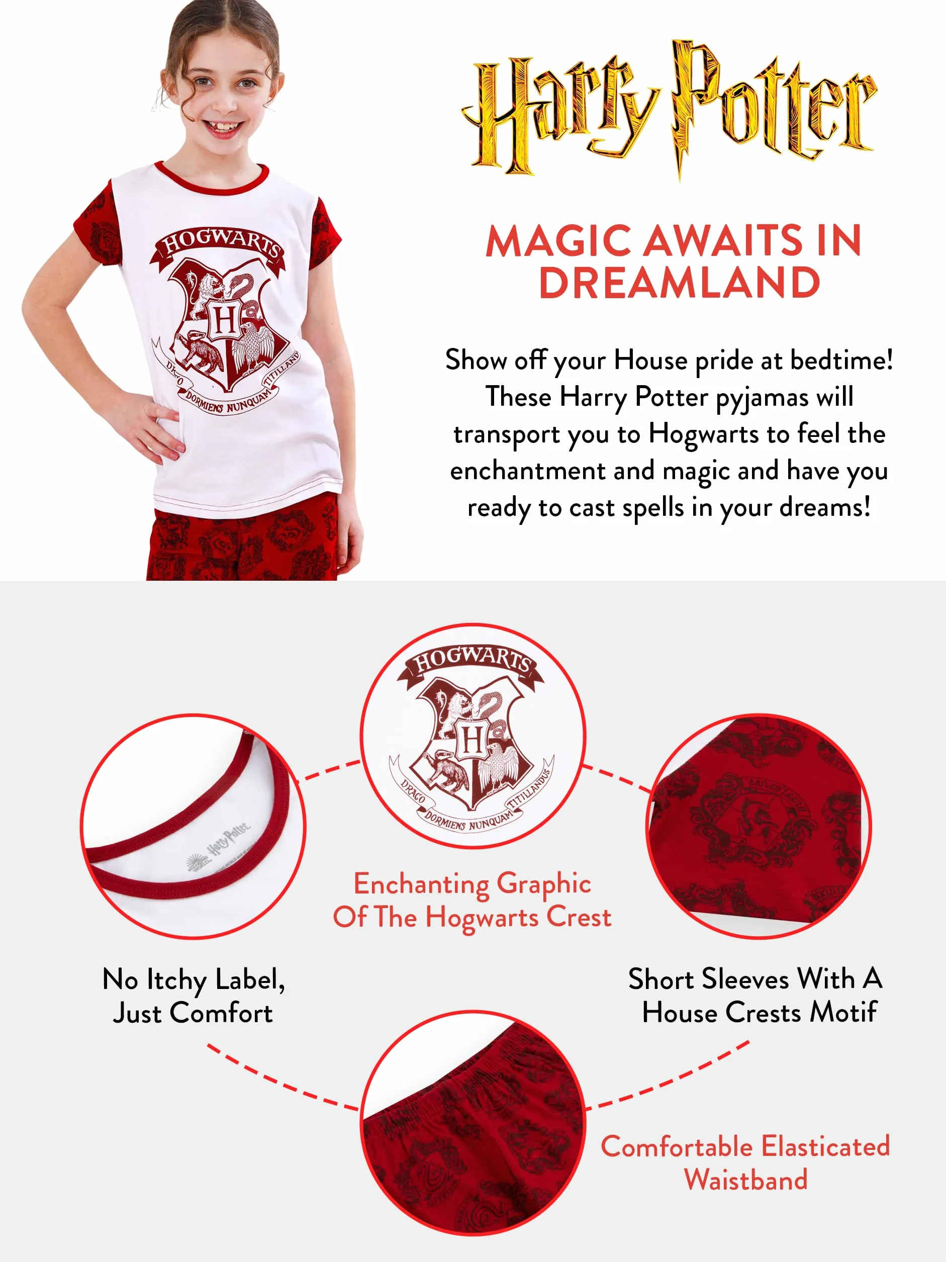 Piżama Dla Dziewczynek Harry Potter | Zestawy Piżam Dla Dziewczynek | Piżamy Slytherin I Gryffindor