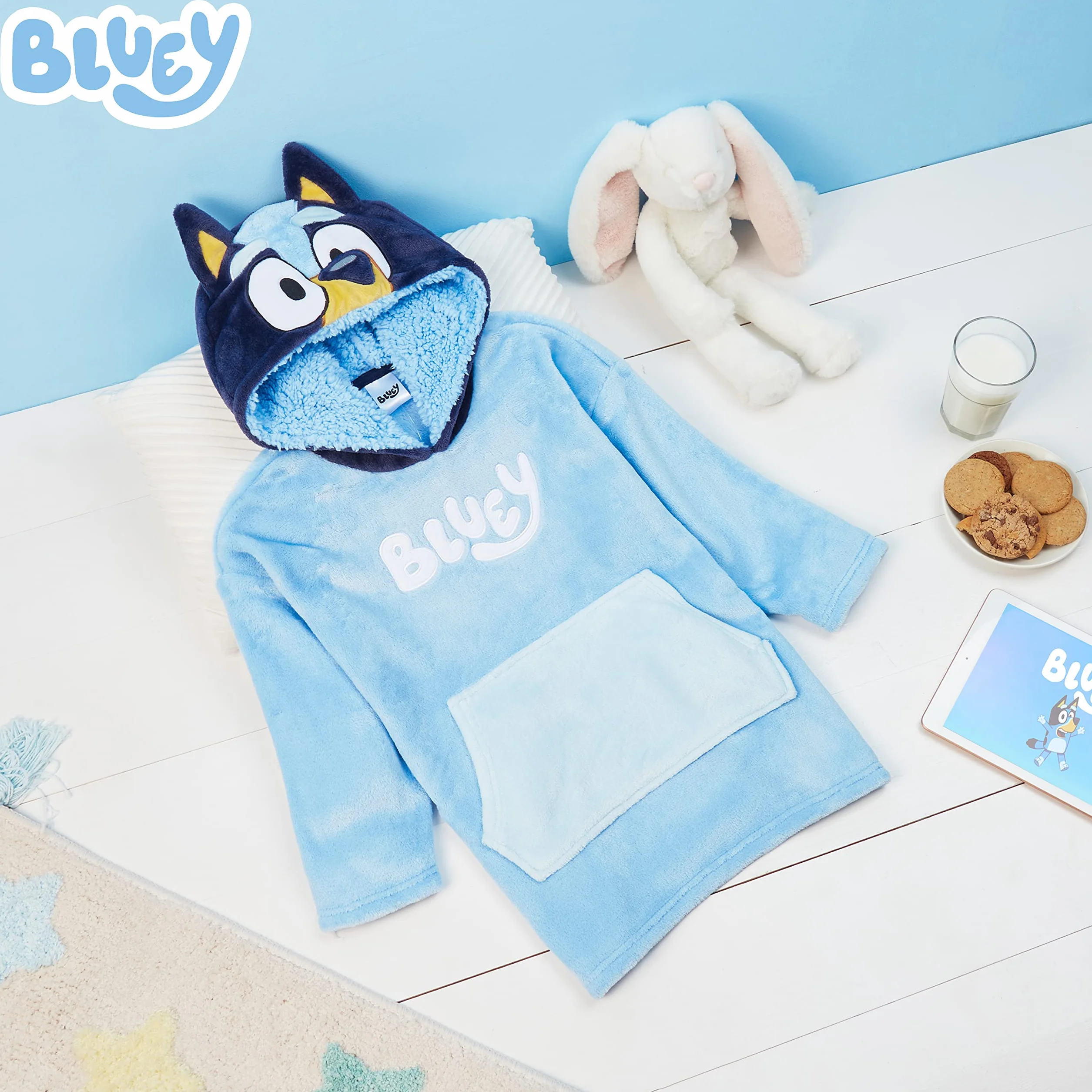 Bluey Bluza Koc Polarowy Dziewczyna Chłopiec Hoodie Blanket