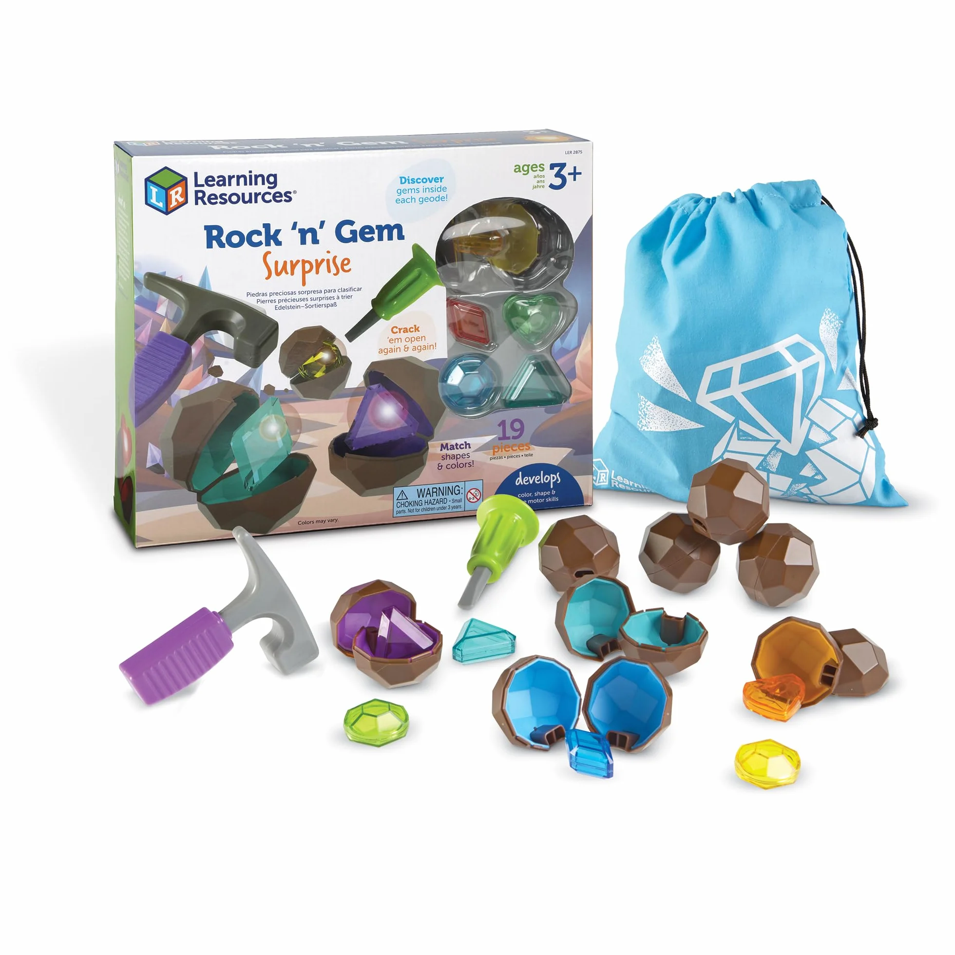Learning Resources Rock 'n' Gem Niespodzianka Zabawki 19-Kawałek Zestaw