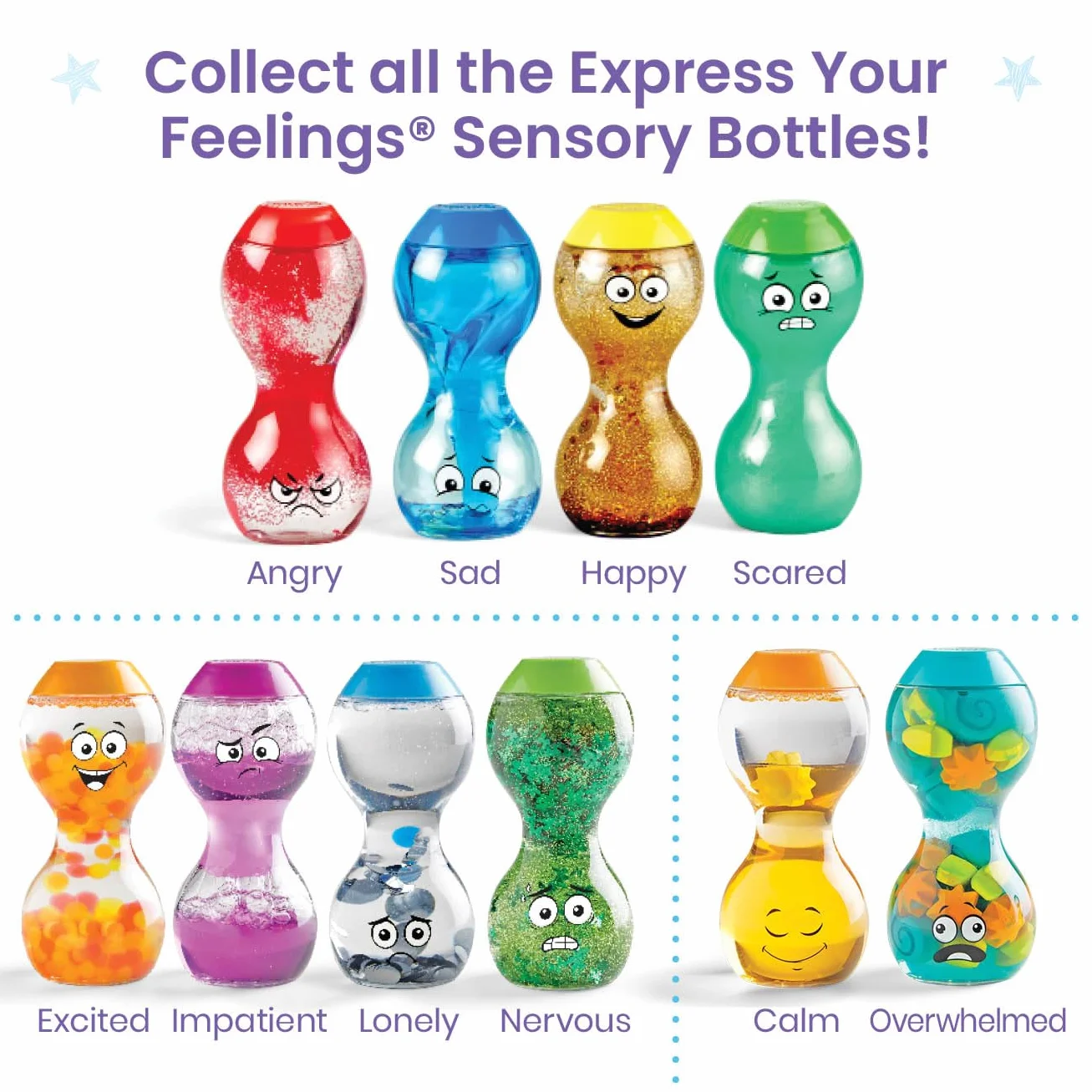 Learning Resources Tuby sensoryczne Express Your Feelings Przytłoczenie i spokój Wiek 3+ Zabawki sensoryczne