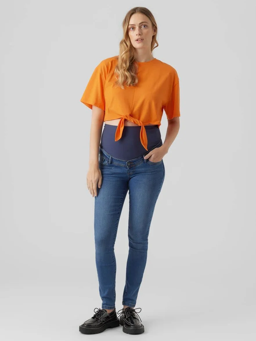 MAMALICIOUS Mlmila Slim Medium Blue Jeans A. Noos - spodnie jeansowe Kobiety