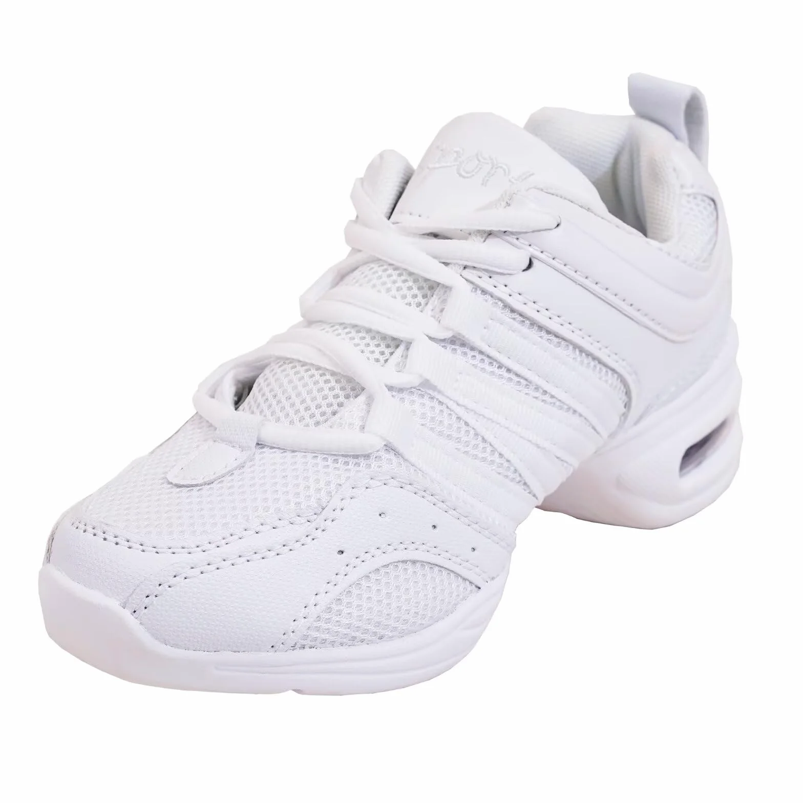 Jazz Sneaker, damskie czarne sznurowane buty do tańca z rozciętą podeszwą
