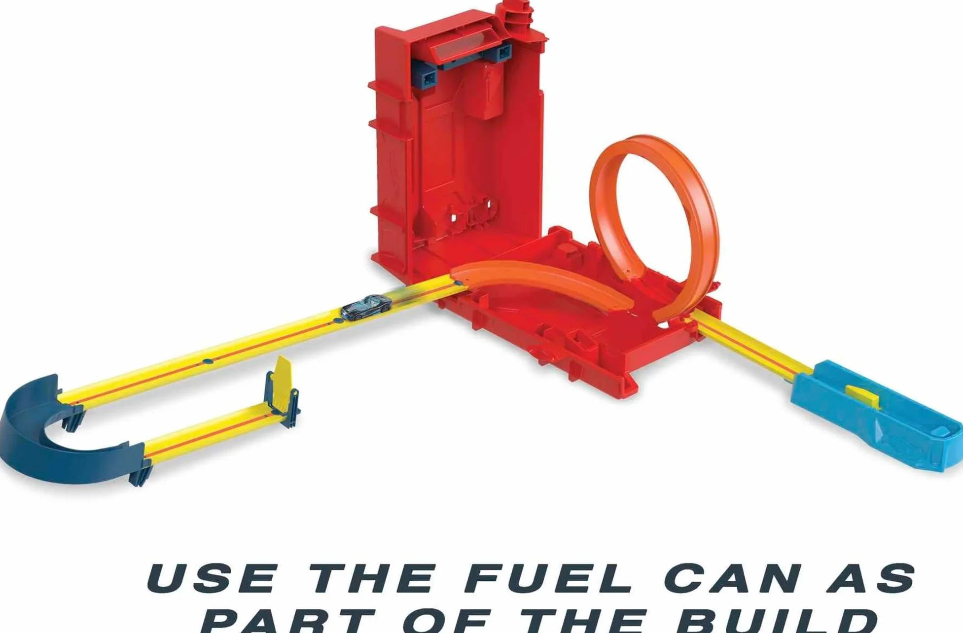 Hot Wheels Fuel Can Stunt Box Track Builder Unlimited Zestaw do Zabawy, Pomarańczowy/Żółty, Od 6 lat