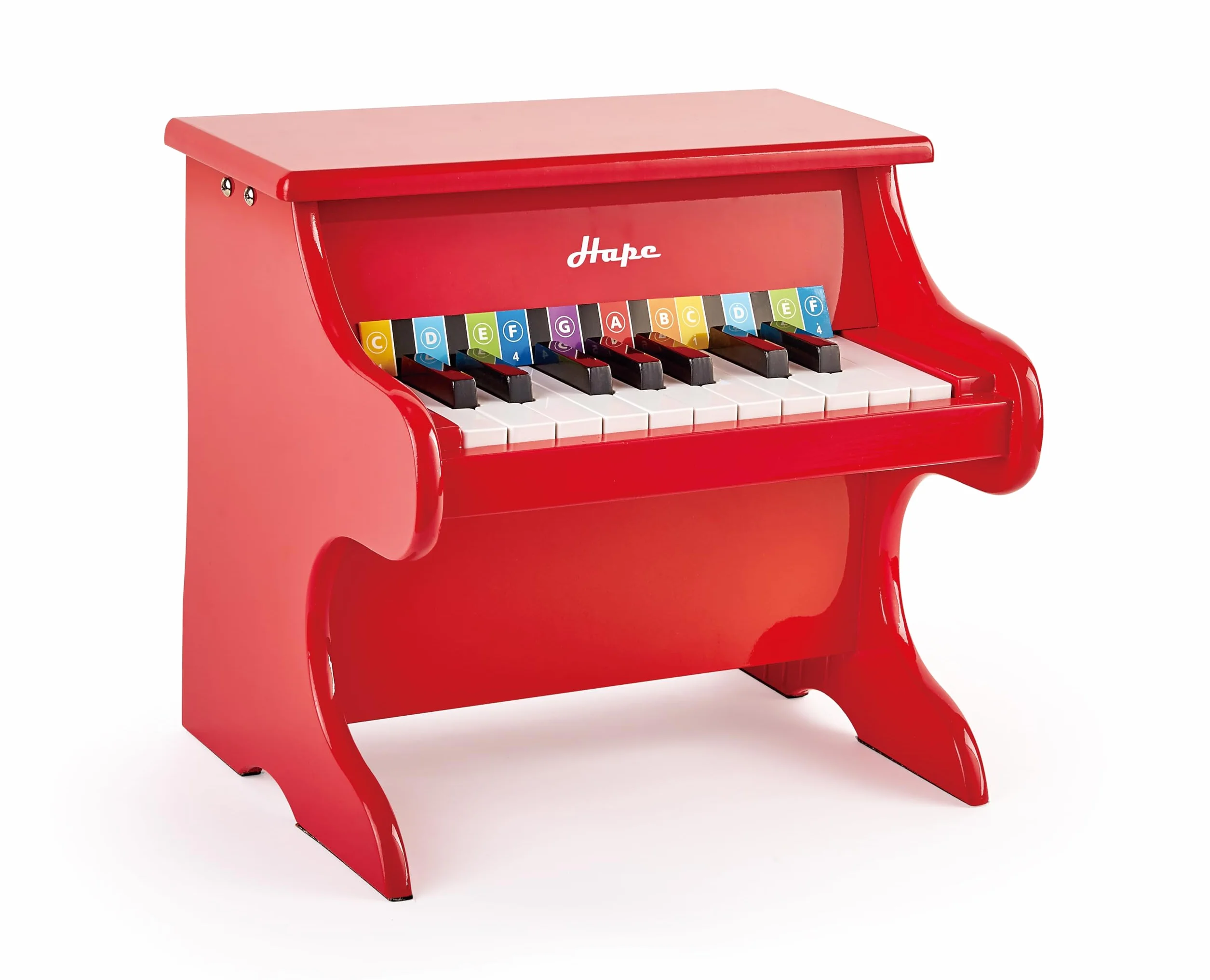 Hape Zabawna zabawka fortepianowa | 18-klawiszowy drewniany mini instrument muzyczny zabawka, czerwony