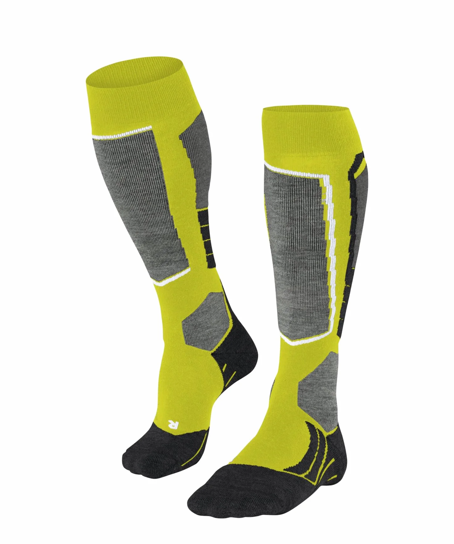 FALKE Kobiety Skarpety narciarskie SK2 Intermediate W Kh Wełna ciepłe grube 1 Para, Żółty Limelight 1086, 39-40