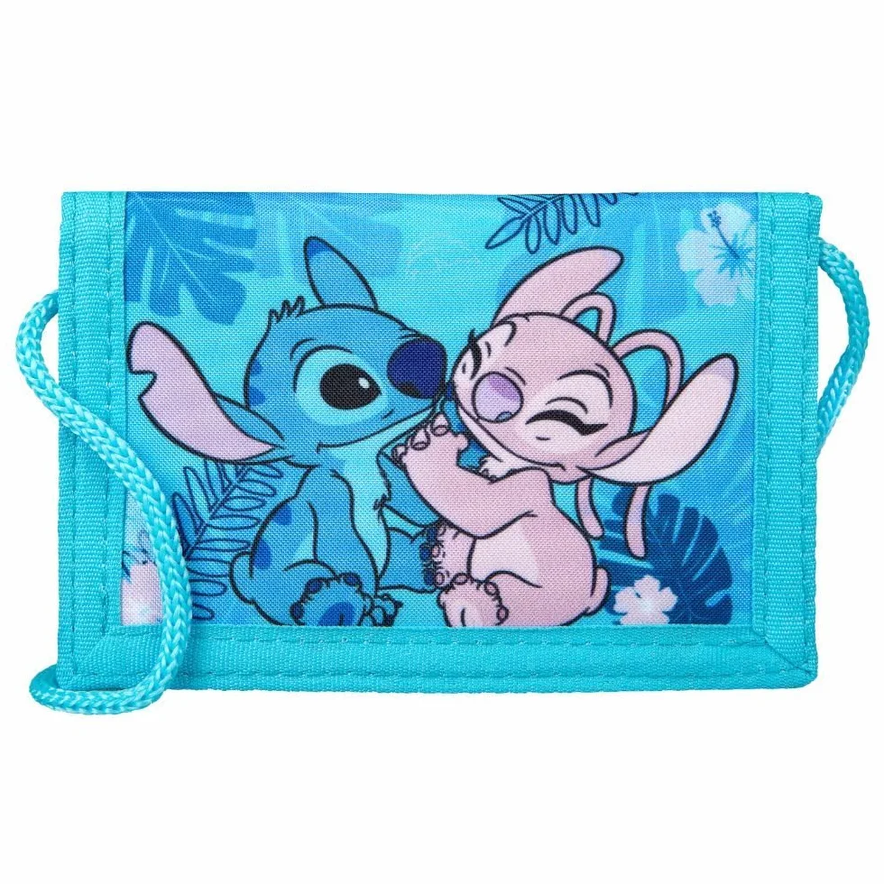 Lilo & Stitch Portfel Dziecięcy 9 x 13 cm, z zamkiem błyskawicznym, prezent dla chłopców i dziewcząt, niebieski, 8 x 13 cm, kieszeń na piersi, Niebieska, 8 X 13 Centimeters, Kieszeń na piersi
