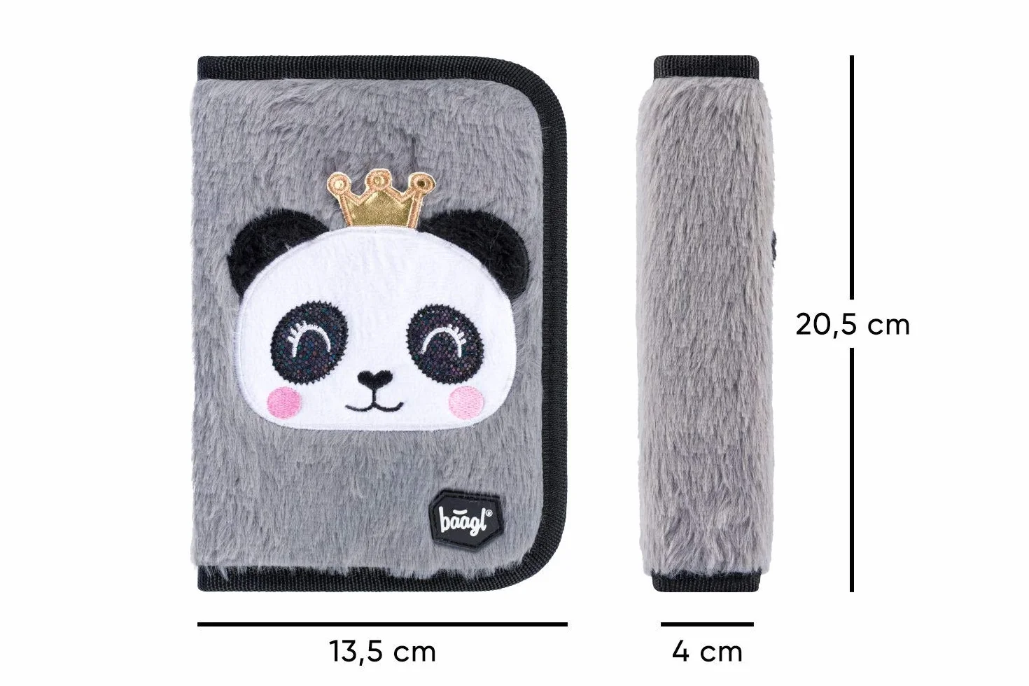 Schulranzen Mädchen Set 5 Teilig - Schultasche ab 1. Klasse - Grundschule Ranzen mit Brustgurt - Ergonomischer Schulrucksack (Panda)