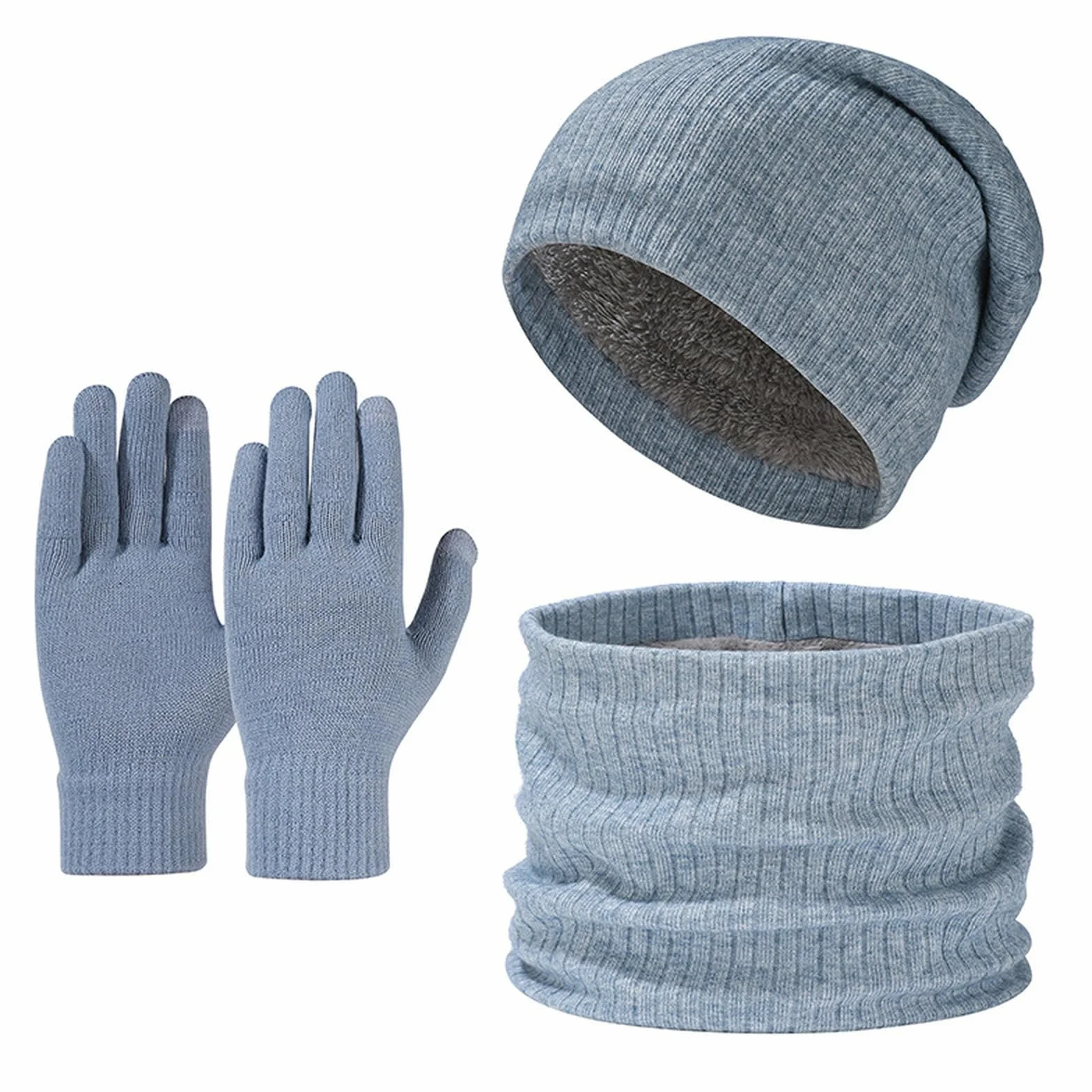 czapka szalik i rękawiczki zestaw damski kapelusz szalik rękawiczki zestaw, damski i męski 3 w 1 zimowy ciepły dzianinowy zestaw z dzianinową czapką beanie rękawiczki z ekranem dotykowym
