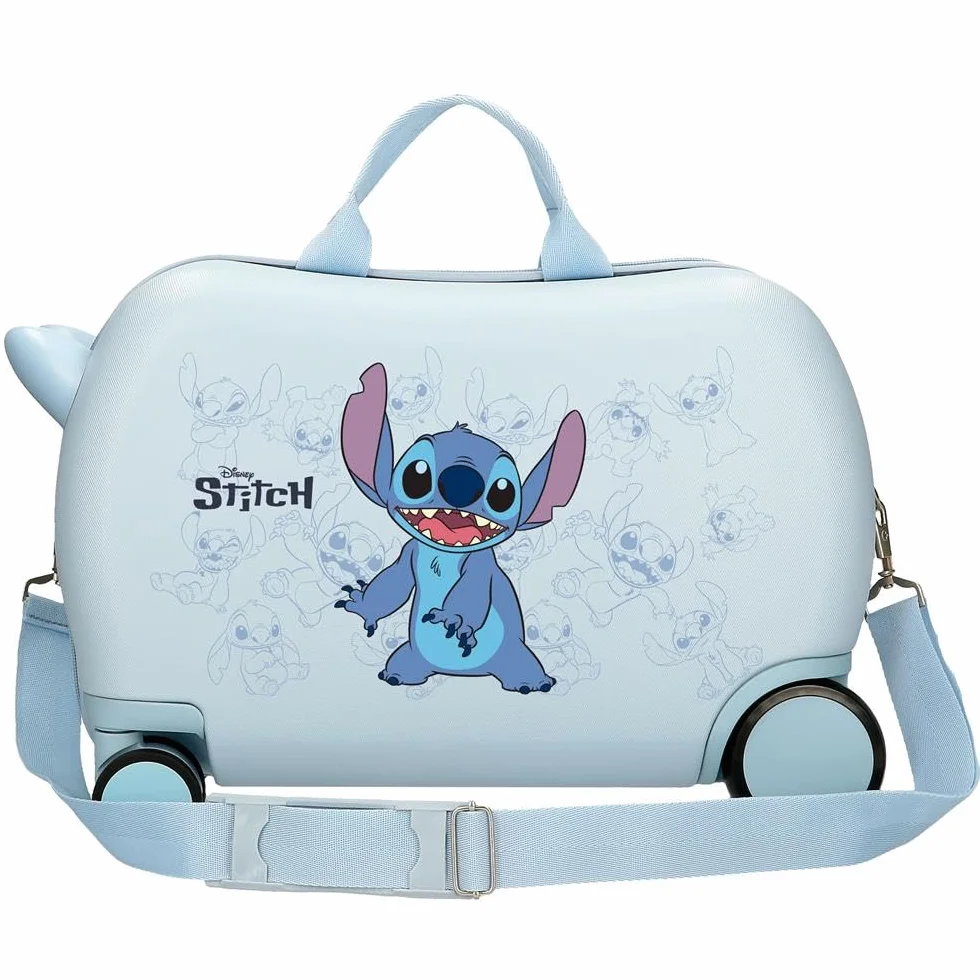 Joumma Bags Disney Happy Stitch Walizki kabinowe, zestaw walizek, wykonany z tworzywa ABS, trwały i lekki materiał, zamek szyfrowy, plecaki szkolne, plecaki dziecięce, Zadowolony(-a), 31 x 45 x 20 cm,