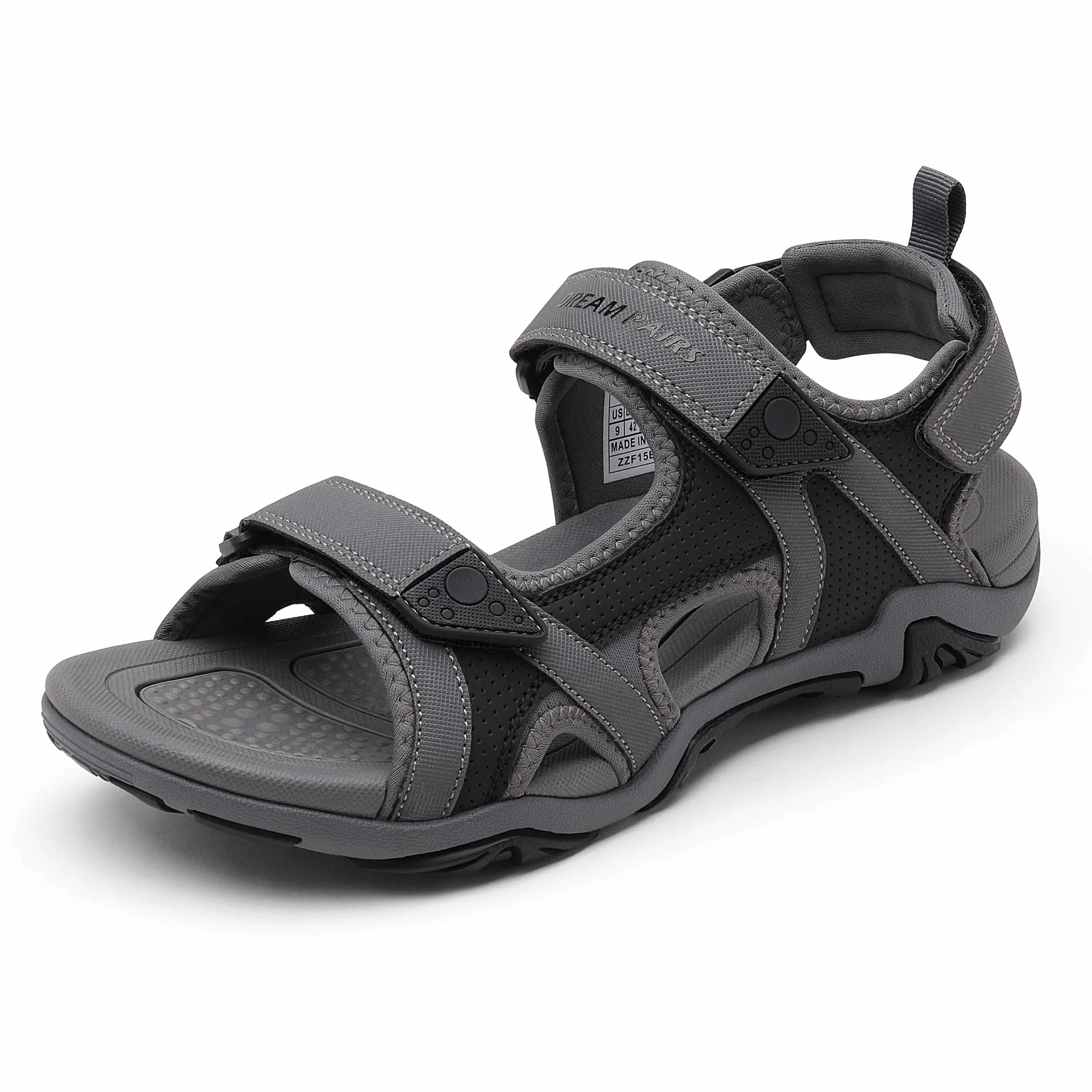 DREAM PAIRS Męskie sandały, wędrówki, do wody, na plażę, do uprawiania sportu, na zewnątrz, sportowe wsparcie łuku, letnie sandały