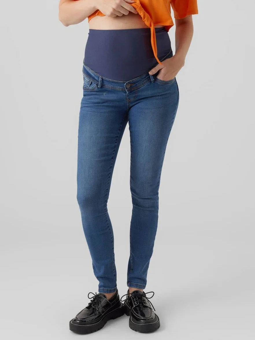 MAMALICIOUS Mlmila Slim Medium Blue Jeans A. Noos - spodnie jeansowe Kobiety