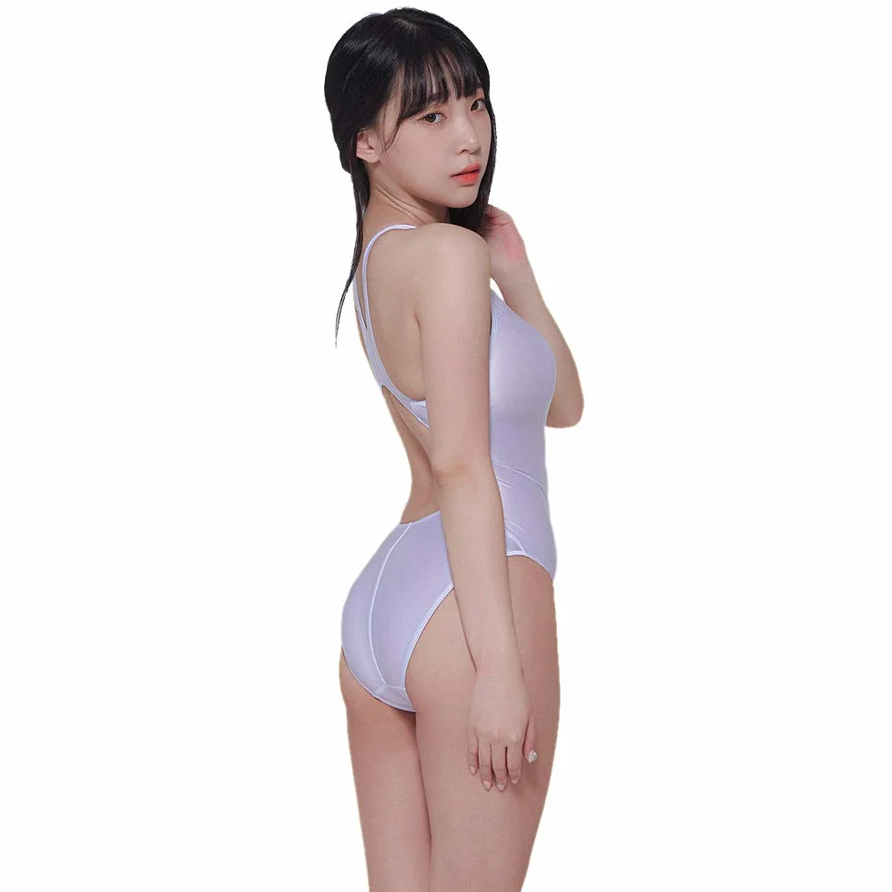 LEOHEX Seksowne satynowe body o wysokim połysku błyszczący trykot jednoczęściowy strój kąpielowy Japonia Skinsuit