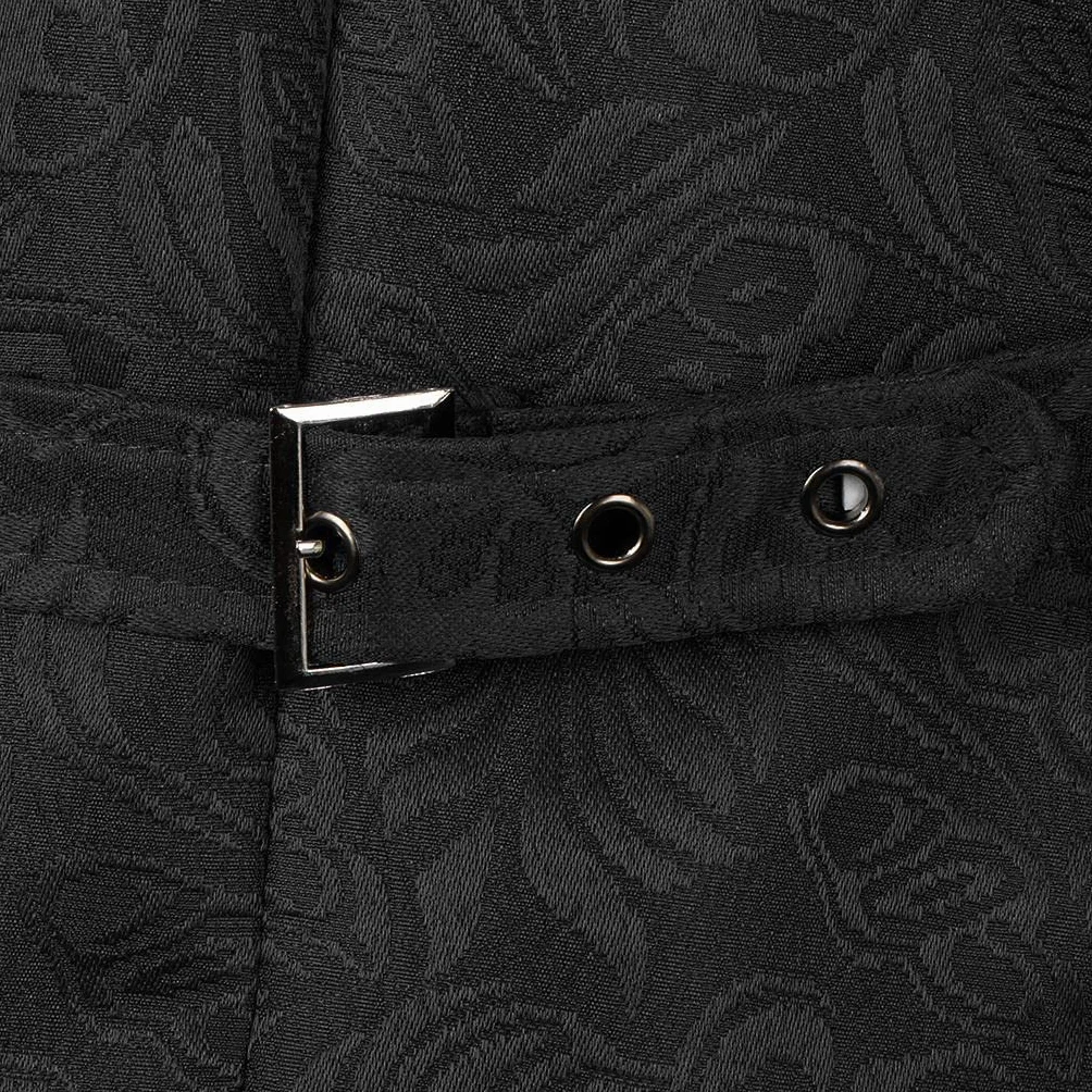 Męska średniowieczna kamizelka żakardowa steampunk slim fit sukienka kamizelka M czarna
