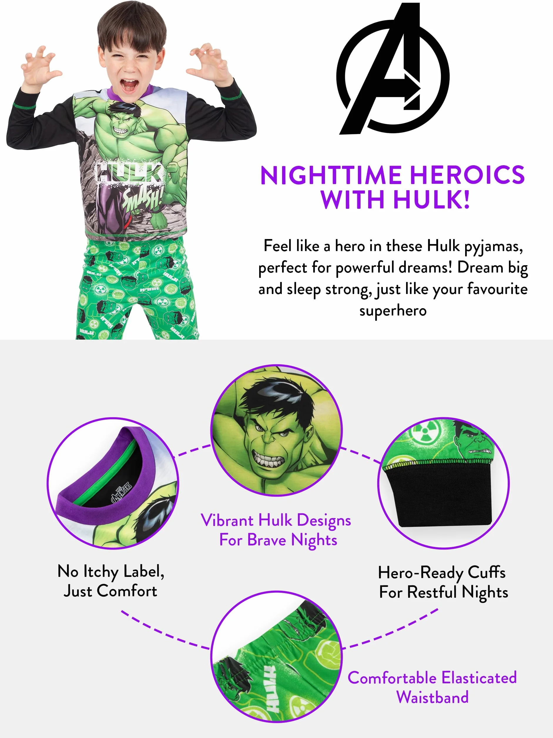 Marvel Chłopcy Pyjamas The Incredible Hulk