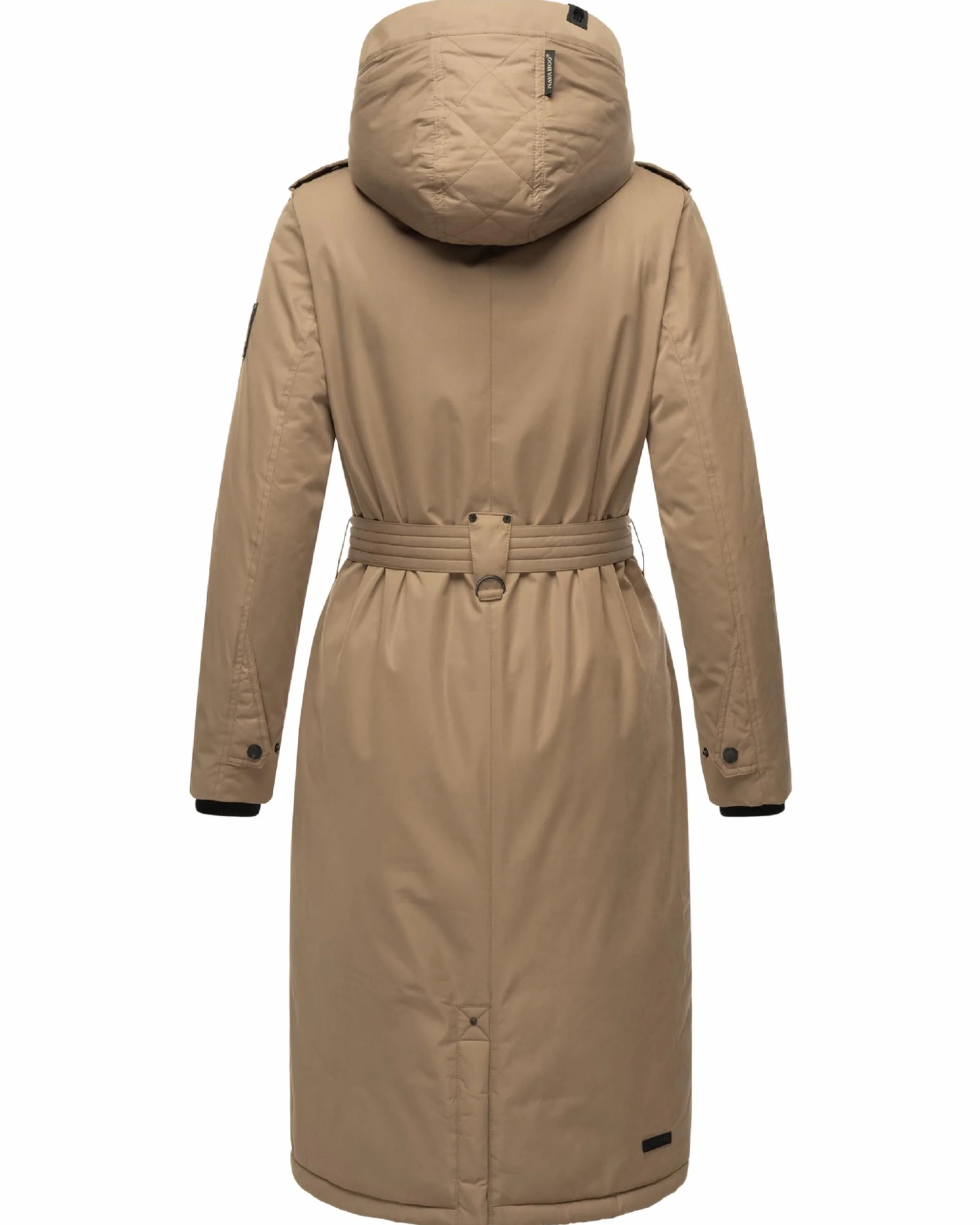 Navahoo Damski płaszcz zimowy, ciepła parka, długa z wysokim kołnierzem i miękkim kapturem, Hokulanii, XS-XXL