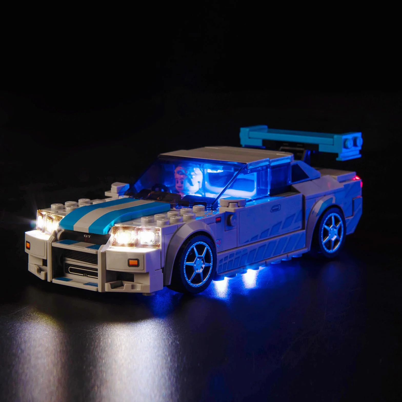 Zestaw oświetlenia do Lego 76917 Speed Champions Nissan Skyline GT-R (brak modelu Lego), zestaw oświetlenia LED kompatybilny z Lego Nissan Skyline GT-R, kreatywne lampki zabawkowe