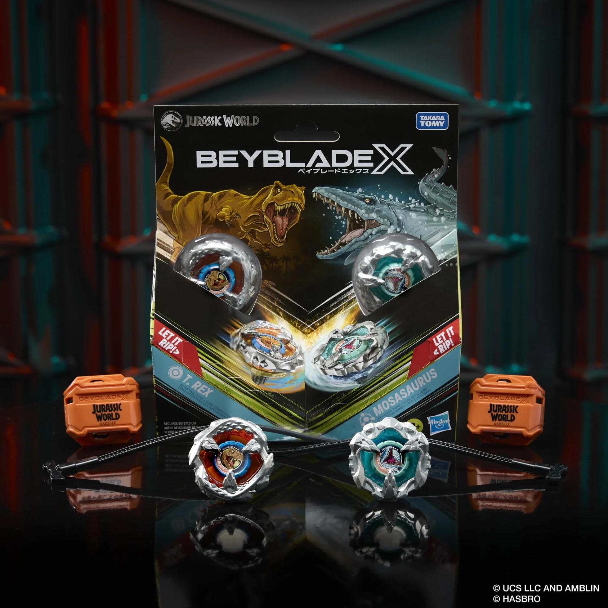 Wielopak Beyblade X/Jurassic World Collab T. Rex kontra Mosasaurus