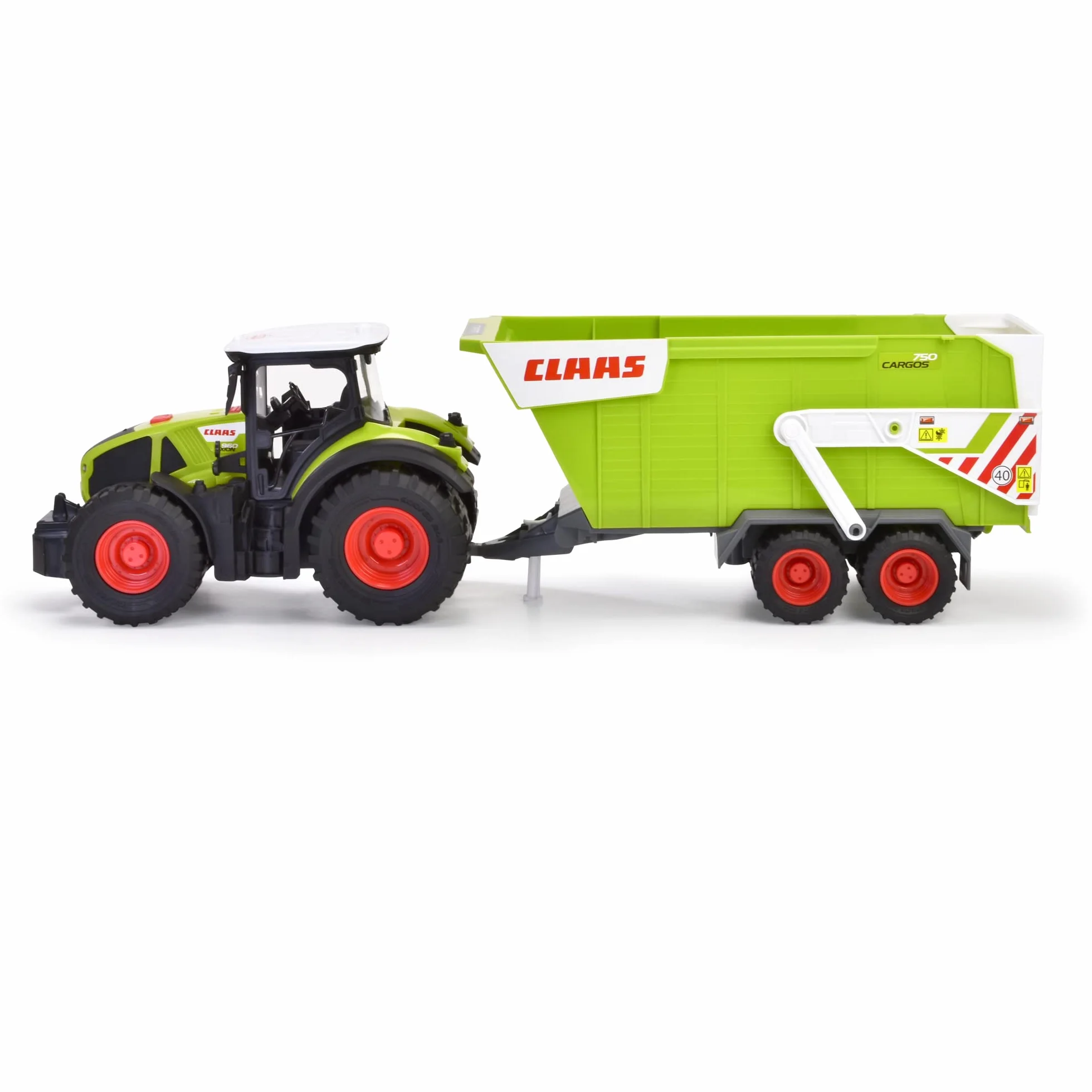 Dickie Toys 203739004ONL CLAAS Licencjonowany Traktor z przyczepą 64 cm, duży pojazd rolniczy, światło i dźwięk, ciągnik z ruchomymi elementami, zabawa w rolnika, prezent dla dzieci od 3 lat