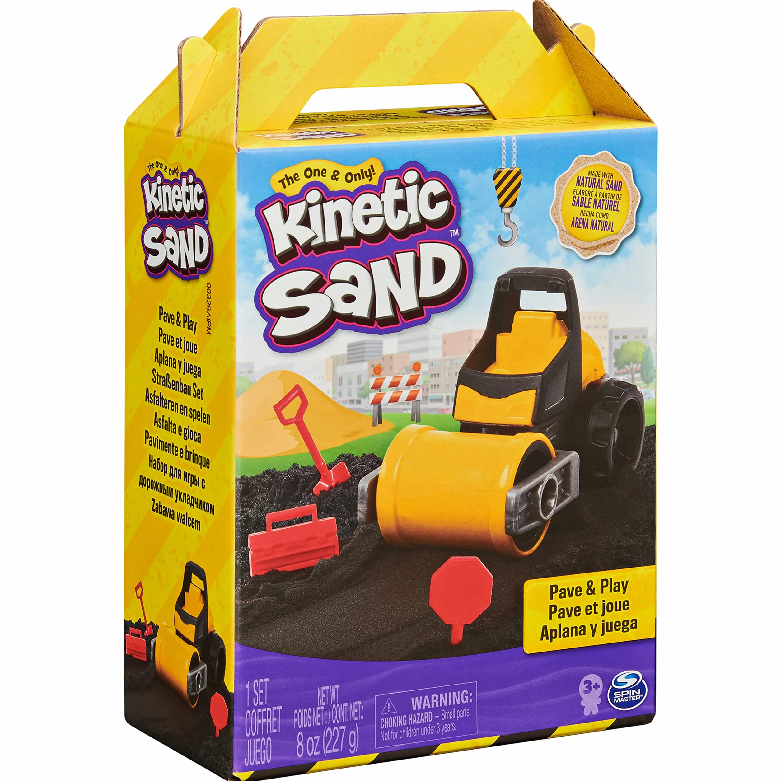 Kinetic Sand, Kop i burz, czarny piasek kinetyczny z pojazdem, dla dzieci od 3 lat