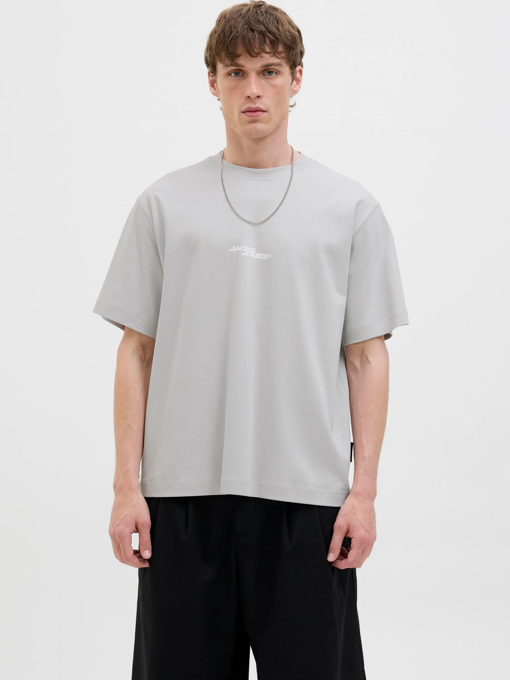 JACK & JONES Męska koszulka Jcosago Photo Back Tee SS Crew Neck, Bright White, M