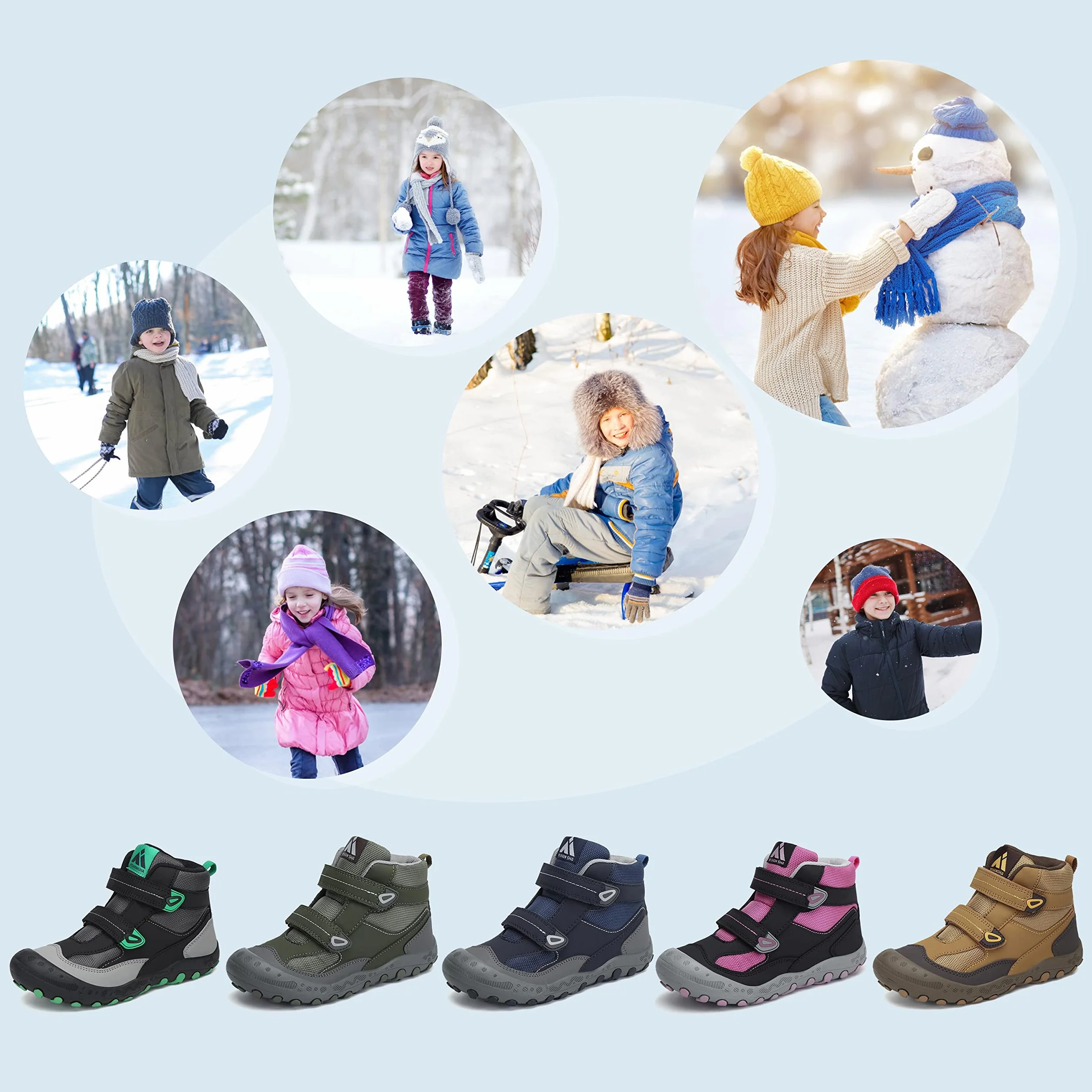 Mishansha Dziecięce buty trekkingowe, antypoślizgowe, lekkie buty trekkingowe dla chłopców i dziewczynek, rozm. 24-38, Dzieci fioletowy, 25 EU