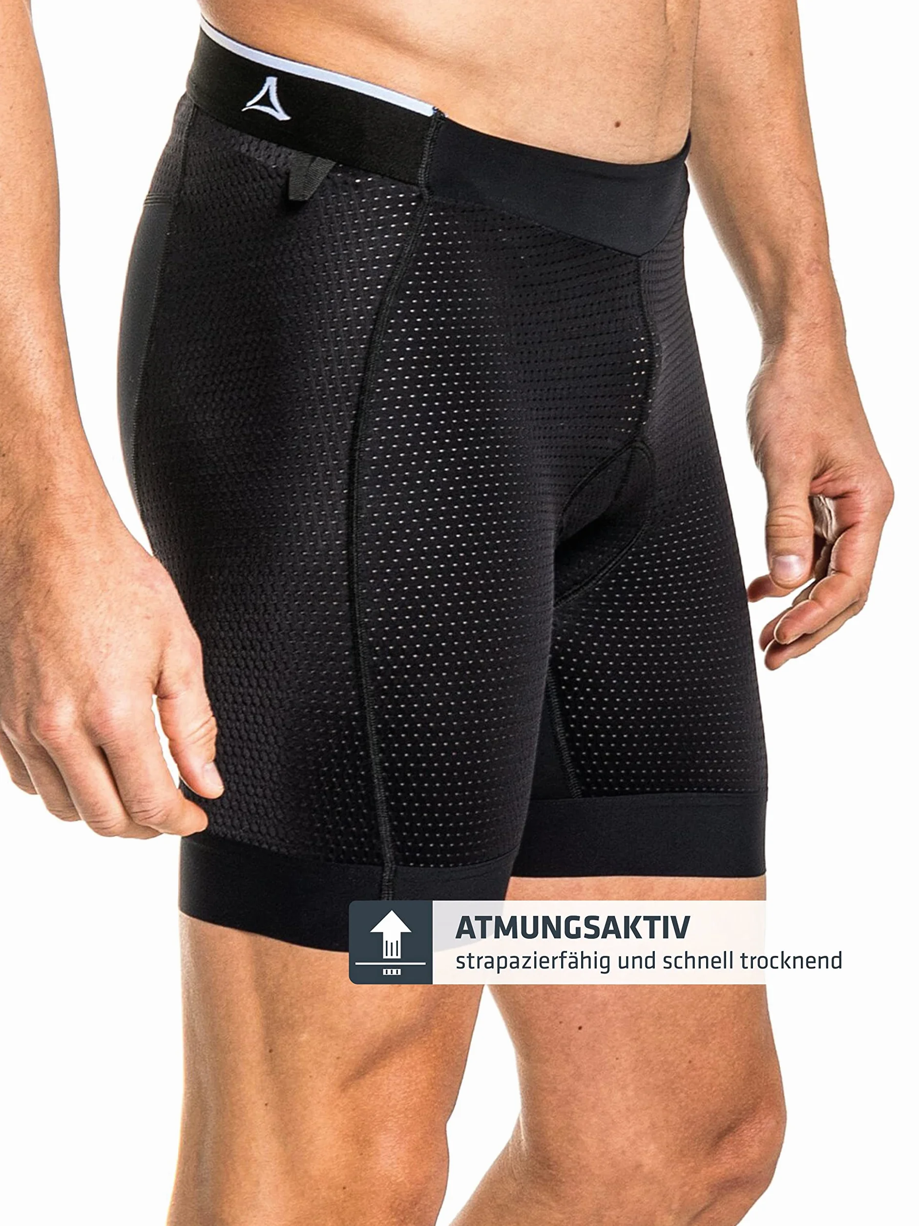 Schöffel Skin Pants 8h M - Oddychające spodnie rowerowe ze stretchem z wyściółką i mappingiem, majtki rowerowe z bakteriostatyczną powłoką azotanu srebra Mężczyźni