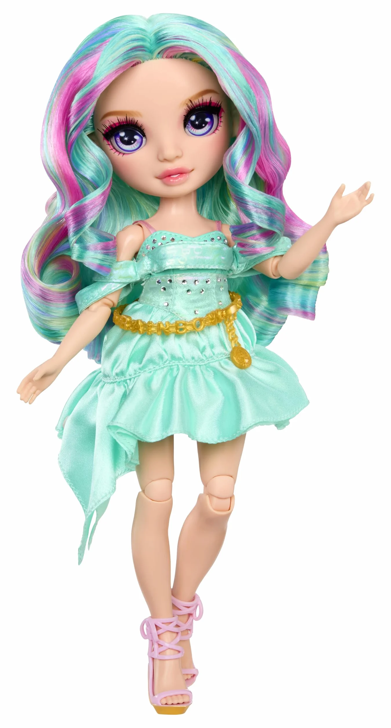 Rainbow High Be Dazzling - Celine Turquoise - 28 cm Turkusowa Modna Lalka z Narzędziem do Ozdabiania, Błyszczącymi Kryształkami i Akcesoriami do Stylizacji