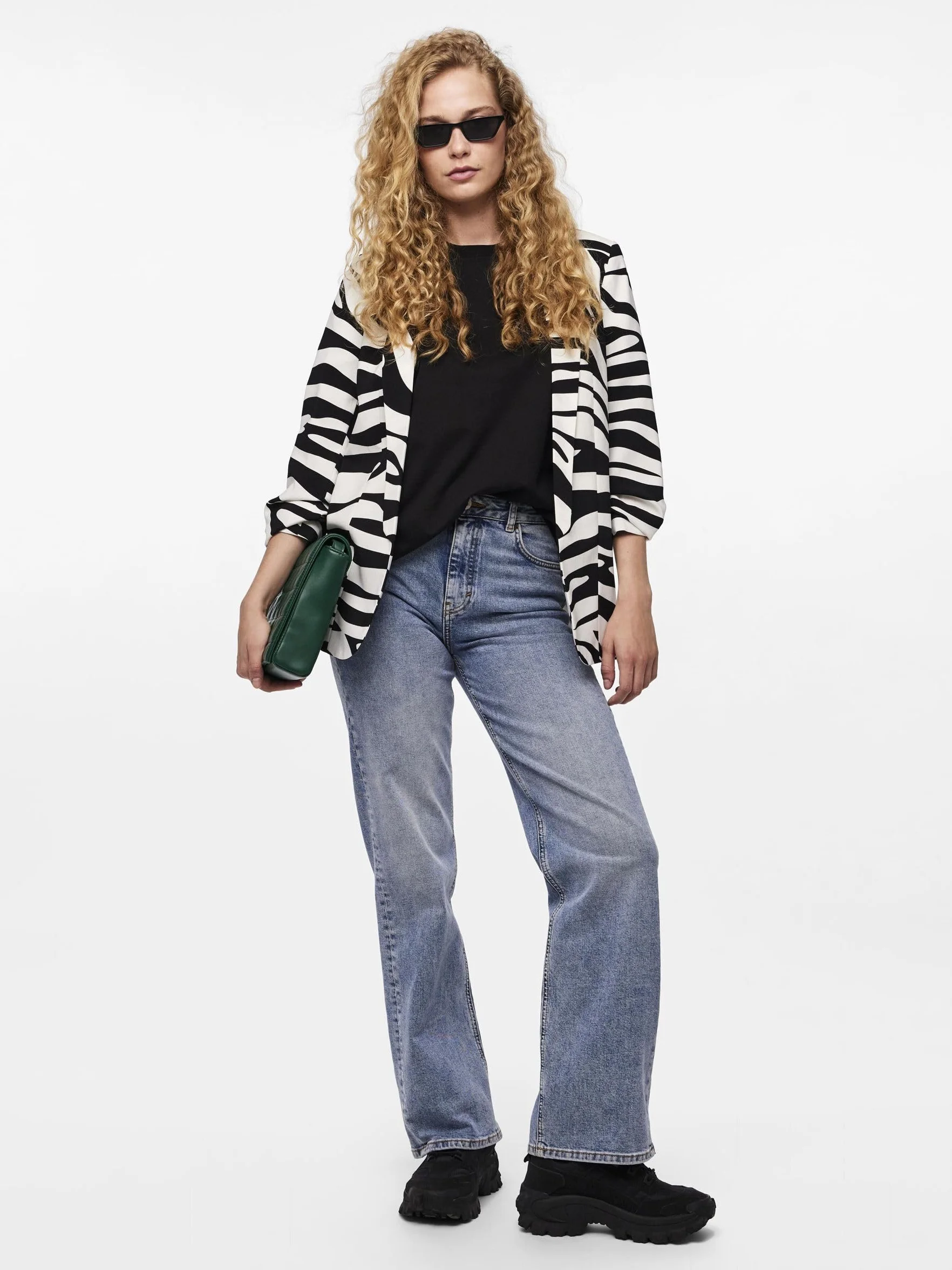 PIECES Blazer damski PCBOSELLA, Czarny/Aop: check, M