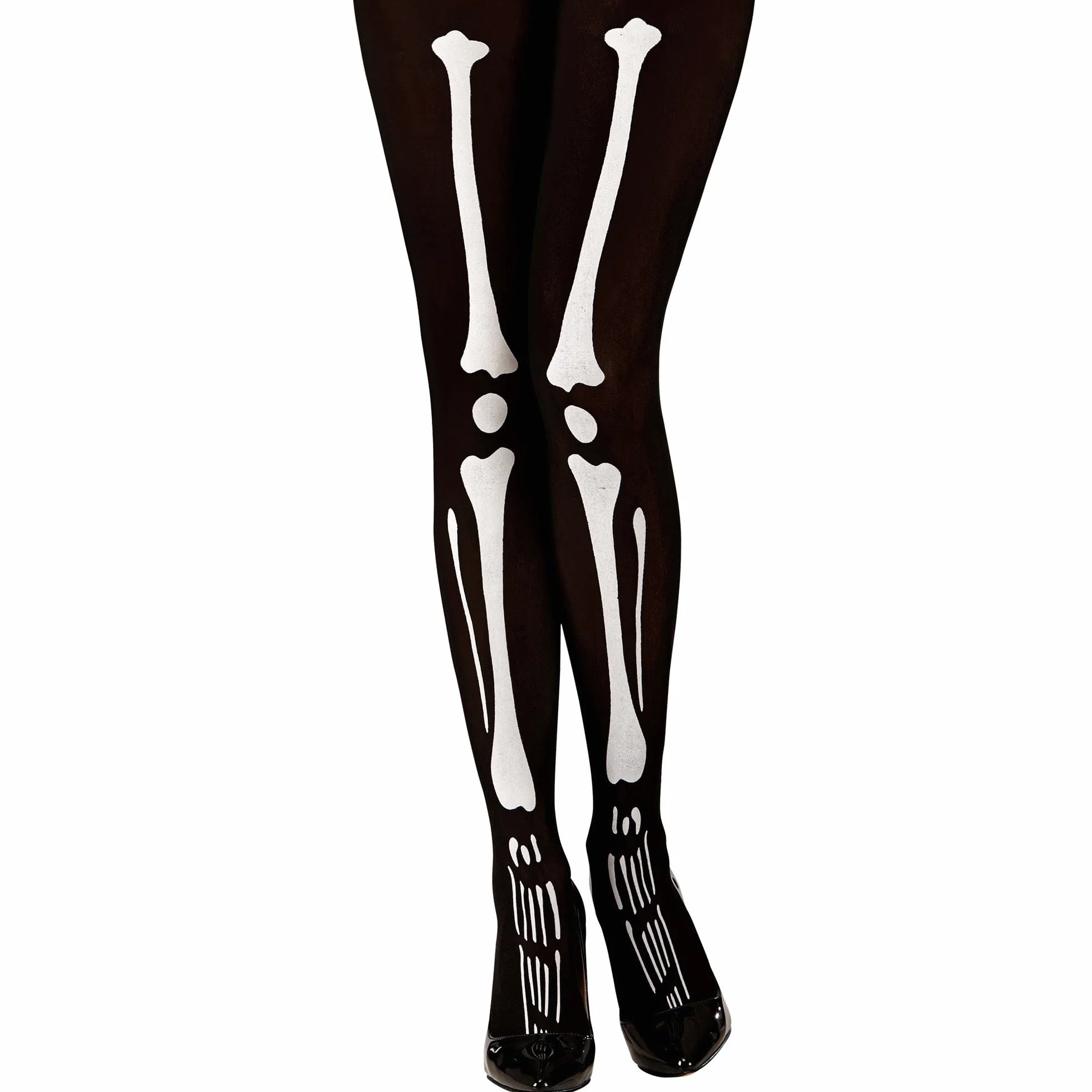 W WIDMANN MILANO Party Fashion - Rajstopy Skeleton, 40 DEN, czarno-białe, Halloween, karnawał, impreza tematyczna