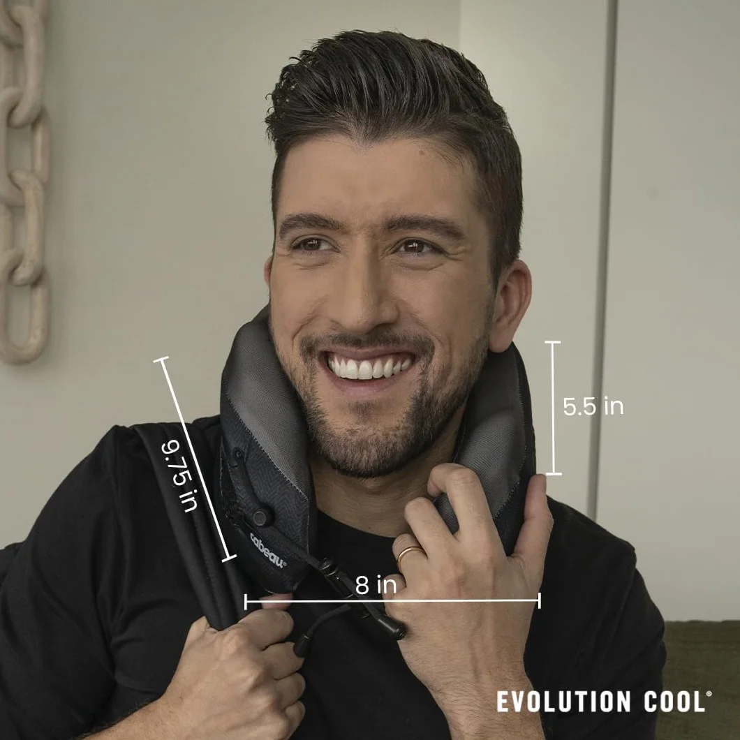 Cabeau Evolution Cool Travel Pillow - The Best Air Circulating Head and Neck Memory Foam Cooling Travel Pillow - Black