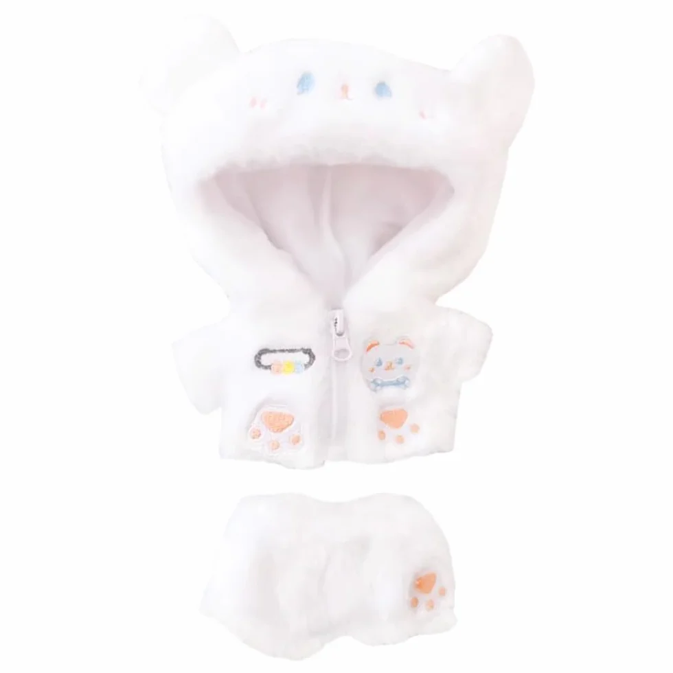 niannyyhouse 10 ~ 15 cm, 20 cm, 40 cm, pluszowe ubrania dla lalek, bluza z kapturem, spodnie, mleczny niedźwiedź, strój, akcesoria dla lalek, przebieranki, 20