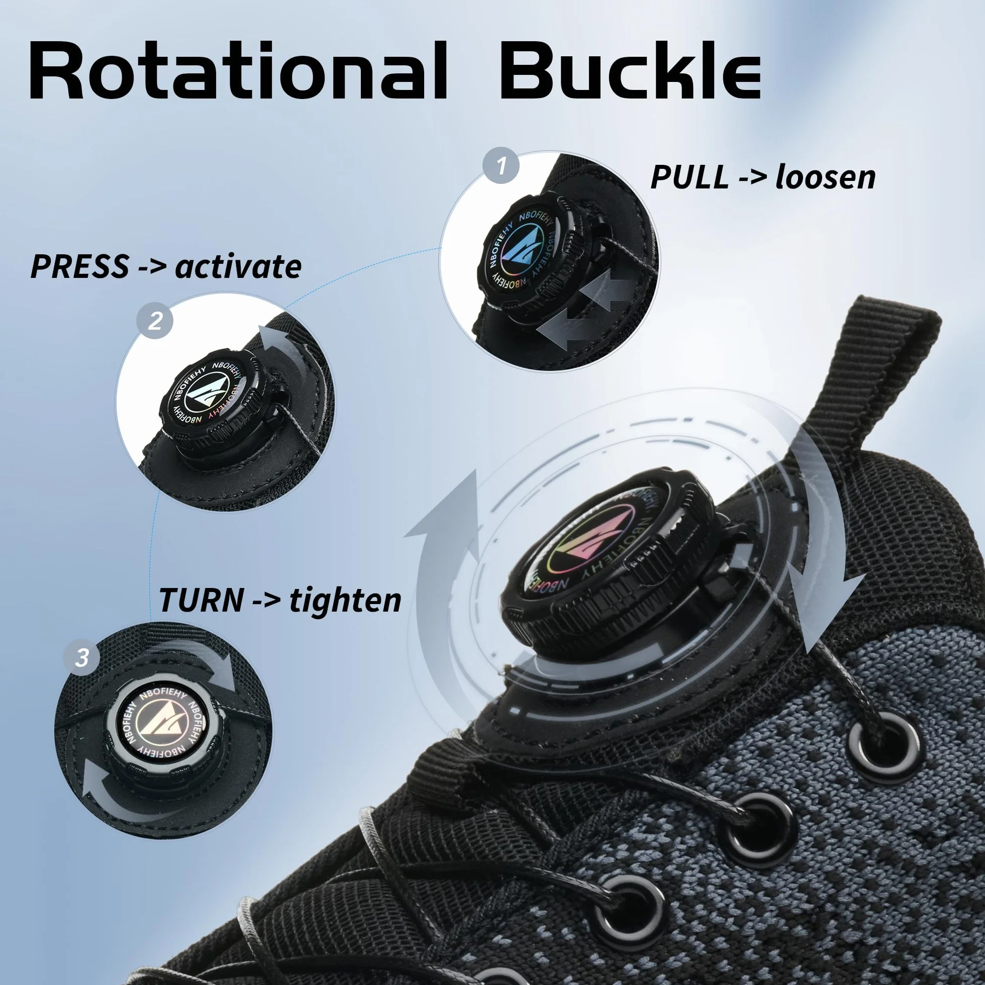 Buty ochronne dla mężczyzn i kobiet, lekkie, sportowe buty robocze, oddychające, stalowe noski, antypoślizgowe, z pokrętłem