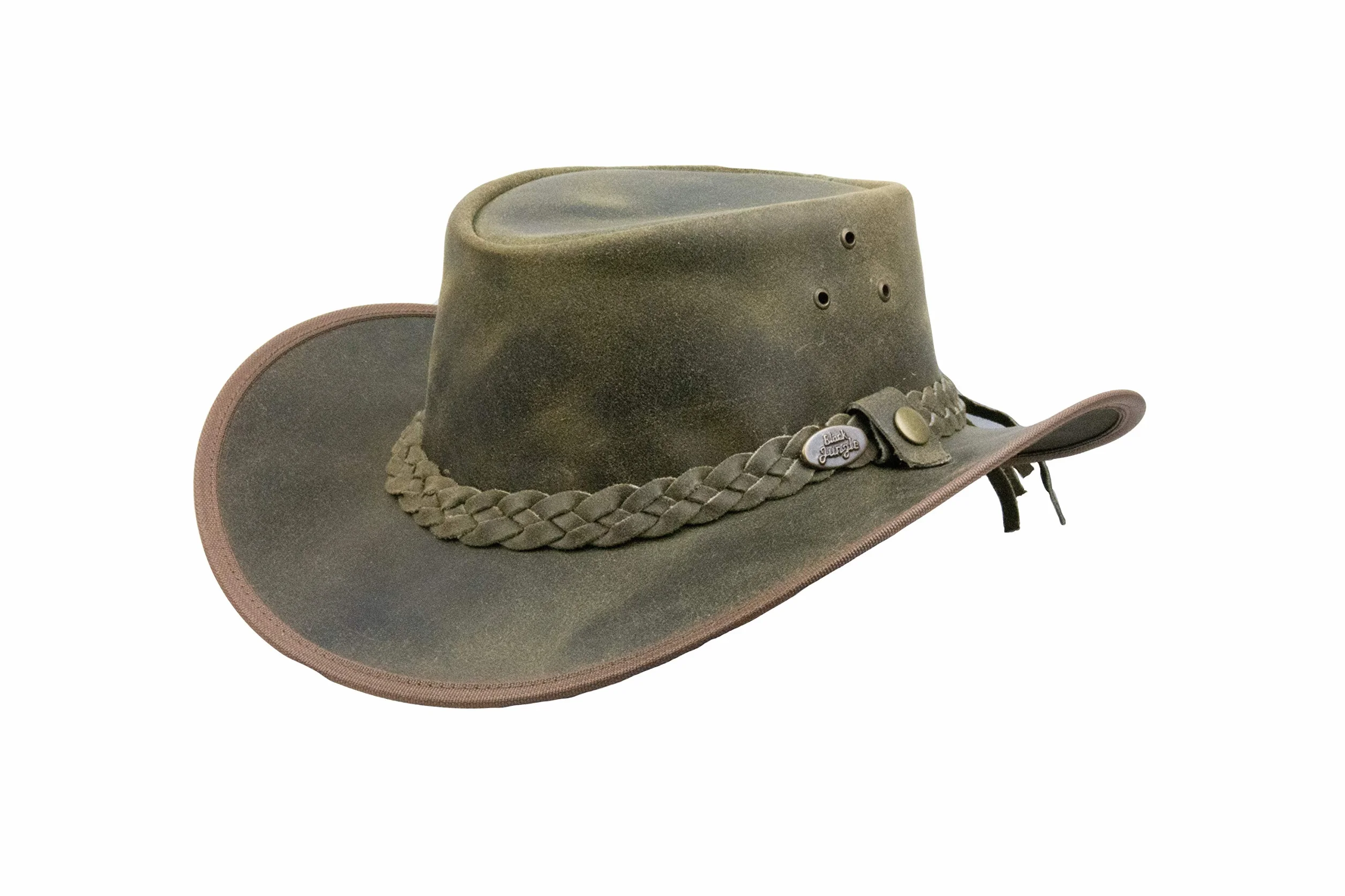 Black Jungle Bulat kapelusz skórzany, kapelusz westernowy, kapelusz australijski, kapelusz kowbojski