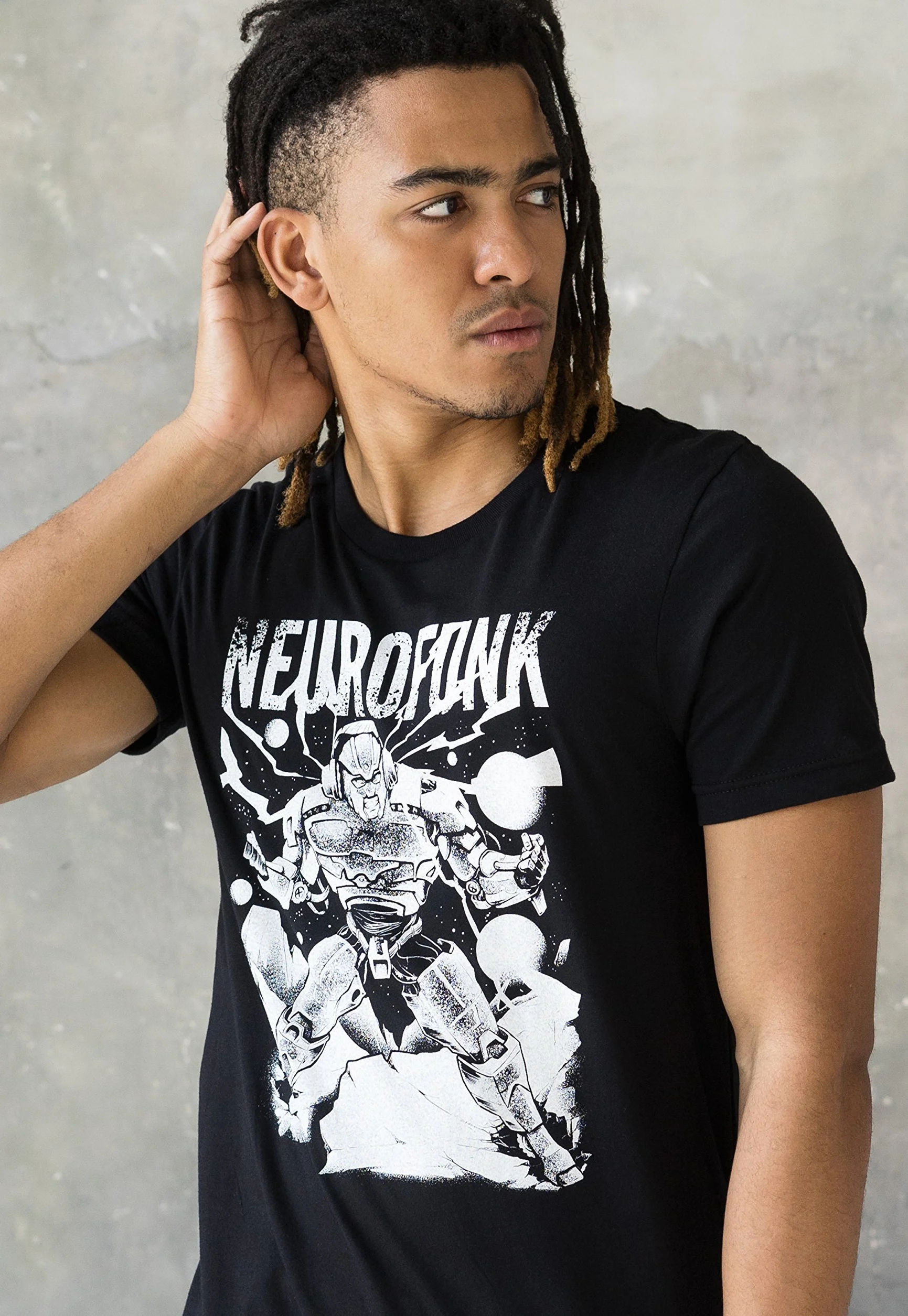 Neurofunk Destruction T-shirt - perkusyjny i basowy robot DJ muzyczny producent dżunglisty dubstep sitodruk koszulka top